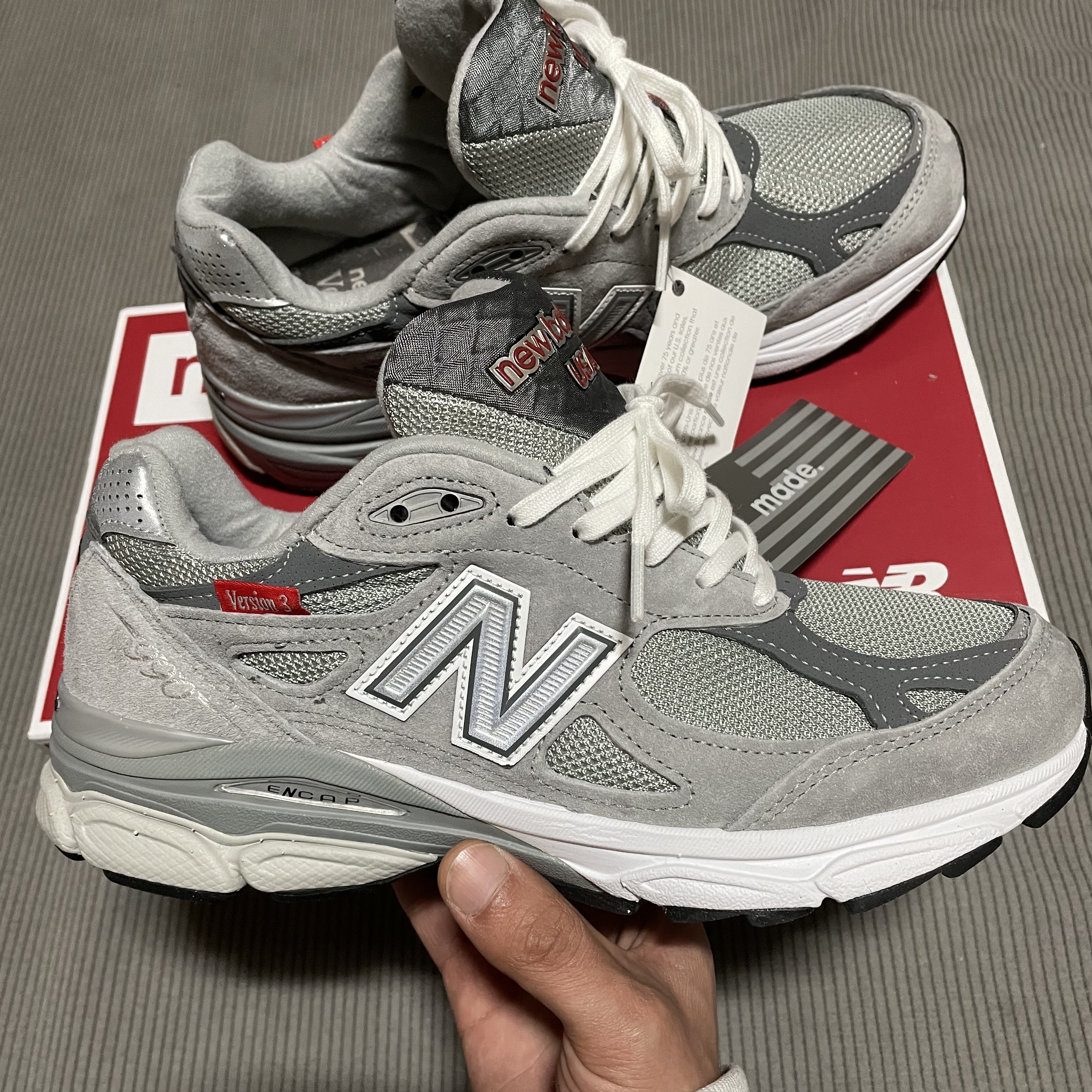 New Balance 990vs3 Made in USA Grey - D Standard 착용 스타일 - 1
