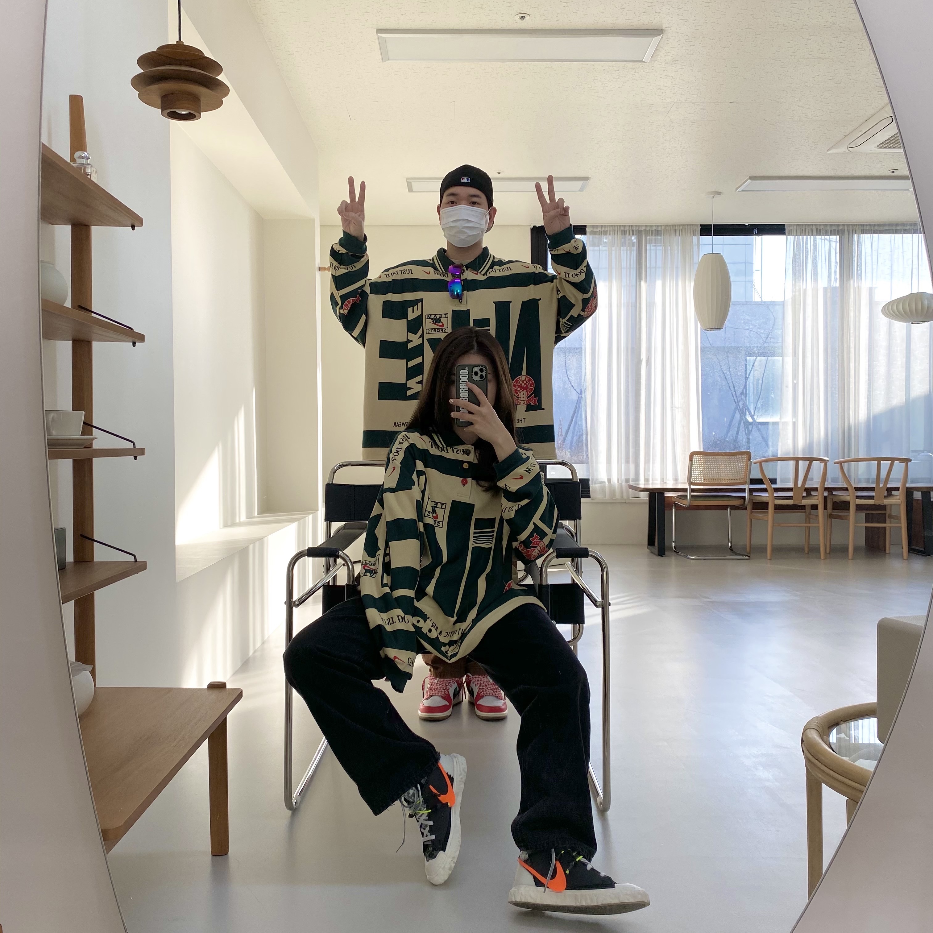 Nike x Cactus Plant Flea Market Long Sleeve Polo Natural - Asia, Nike x Cactus Plant Flea Market Long Sleeve Polo Natural - US/EU 착용 스타일
