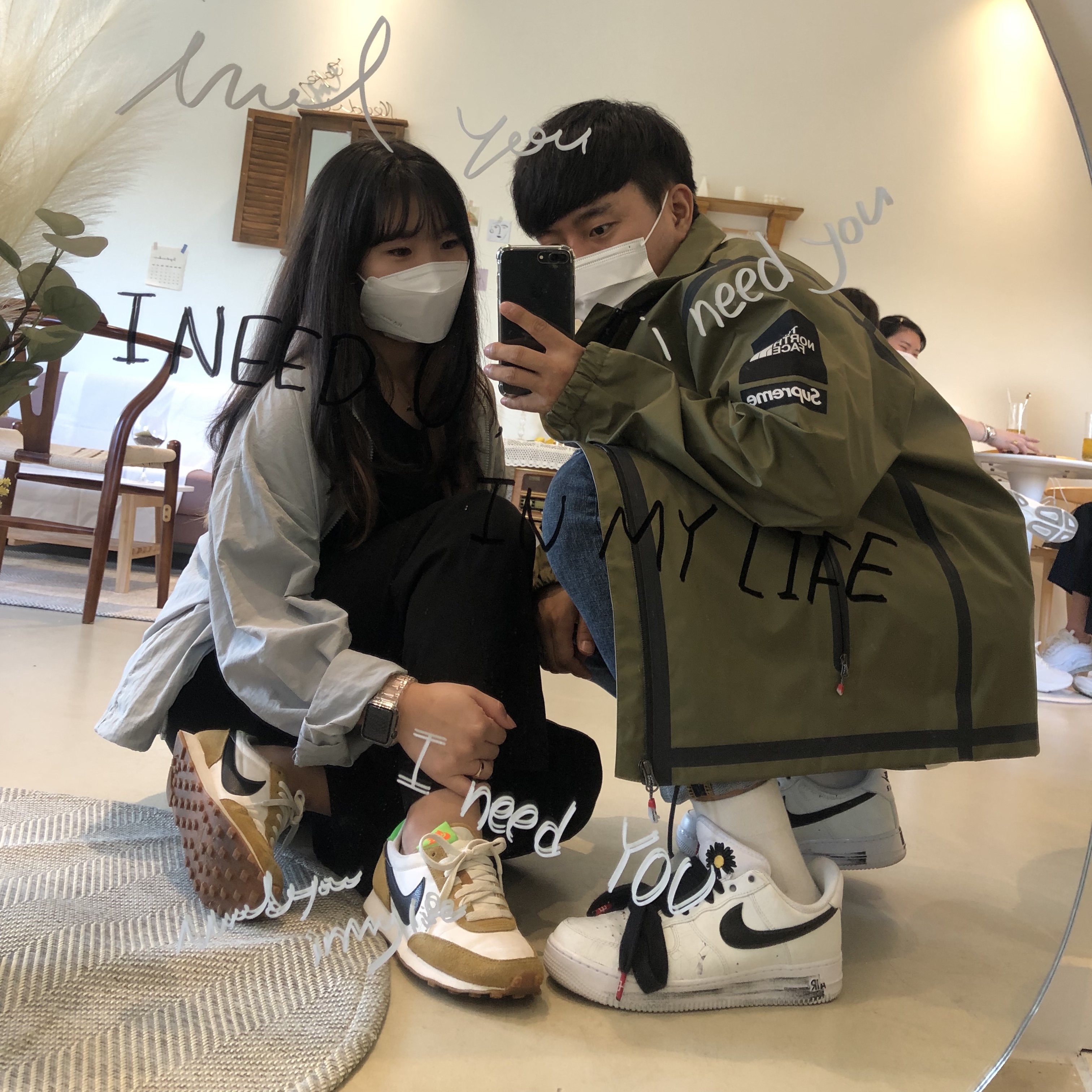 (W) Nike Daybreak Wheat, Supreme x The North Face Summit Series Outer Tape Seam Jacket Olive - 21SS 착용 스타일 - 2