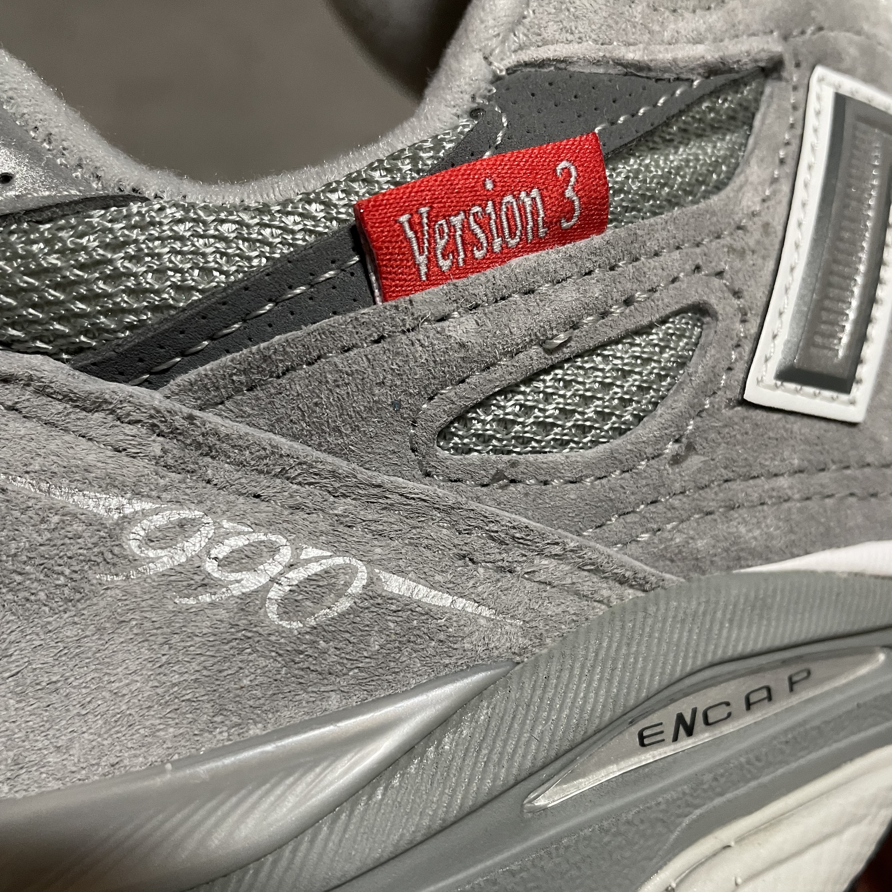 New Balance 990vs3 Made in USA Grey - D Standard 착용 스타일 - 3