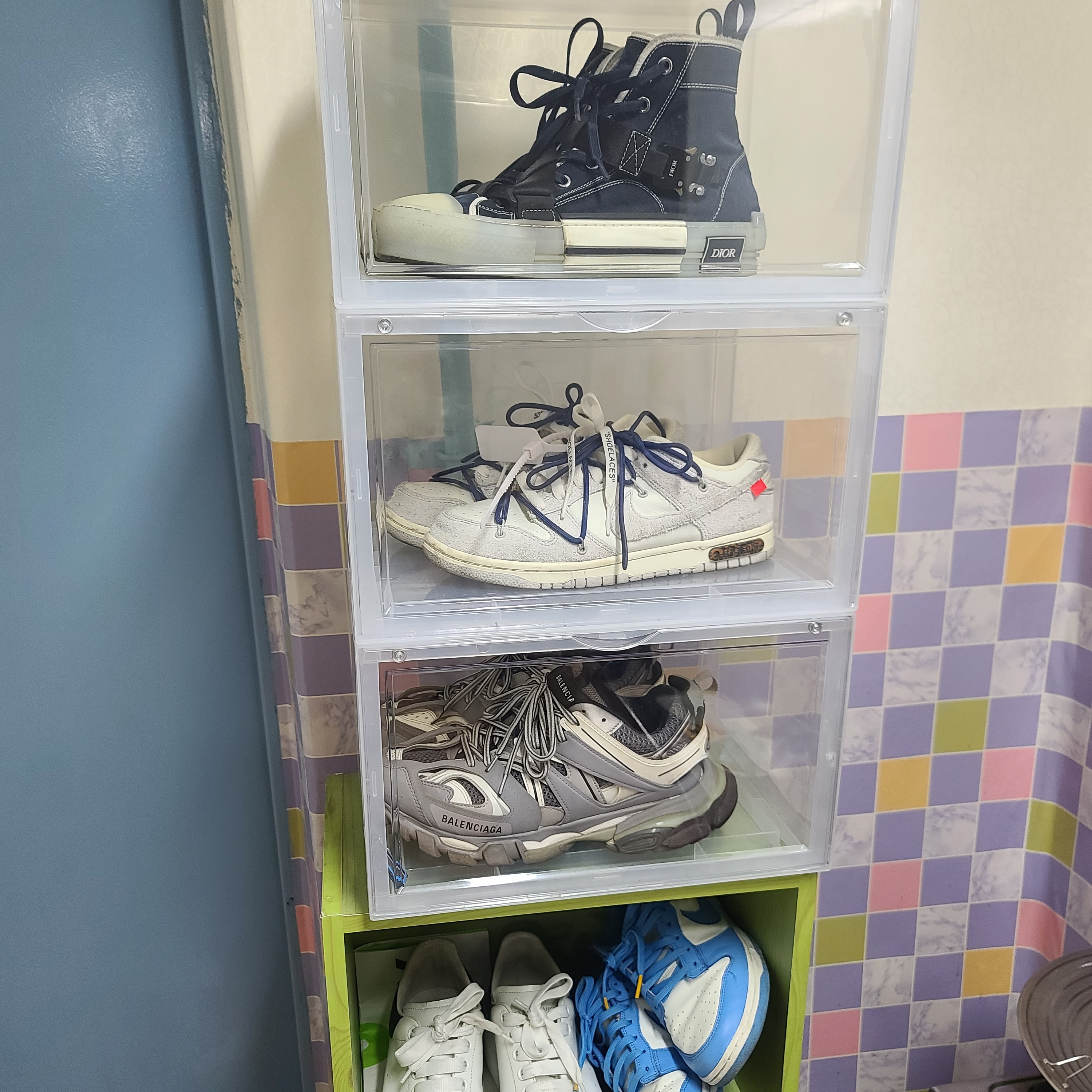 Dior B23 High Oblique Technical Canvas Blue, Nike x Off-White Dunk Low The 50 - Lot 18 착용 스타일