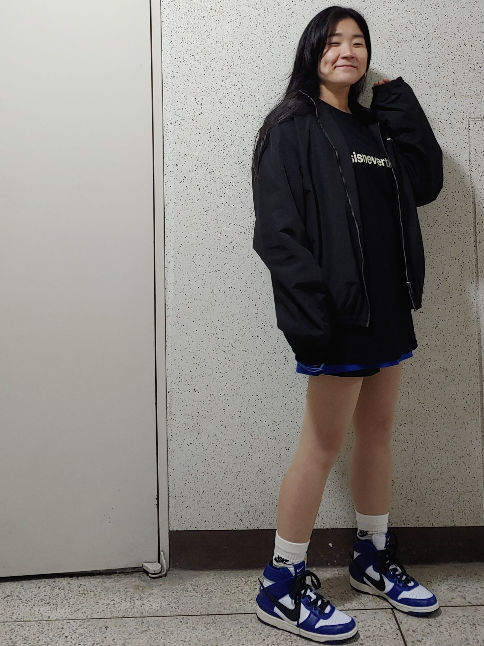 Nike x Ambush Dunk High Deep Royal Blue 착용 스타일 - 1