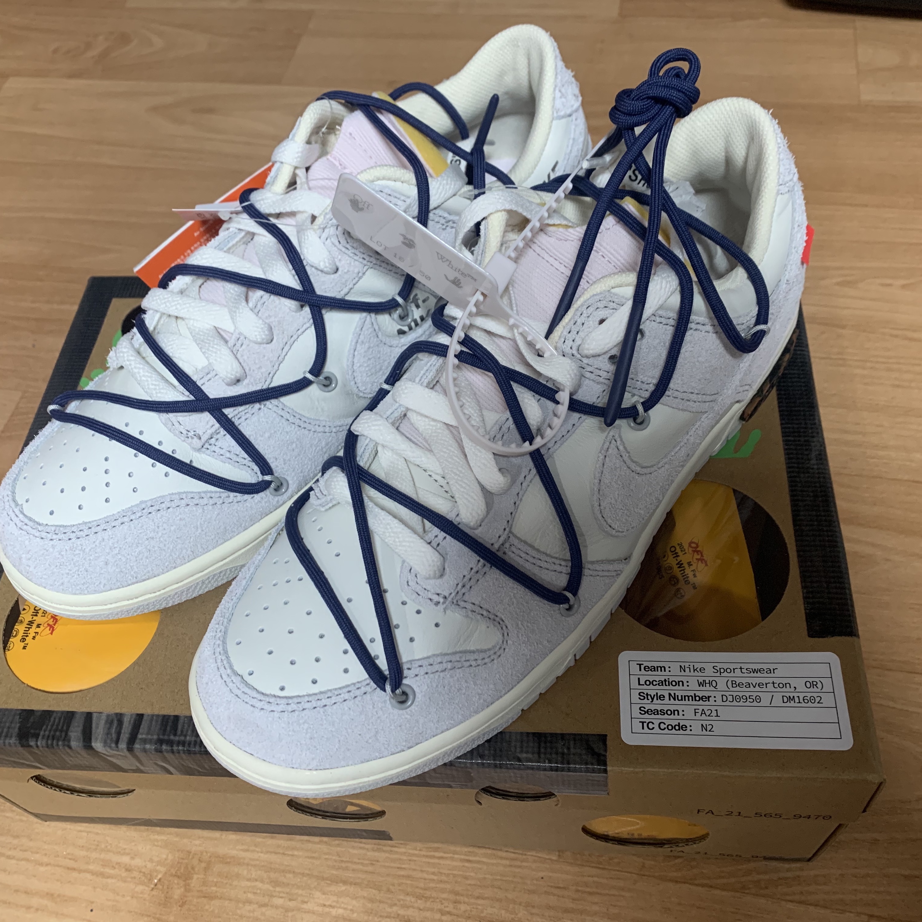 Nike x Off-White Dunk Low The 50 - Lot 18 착용 스타일 - 1