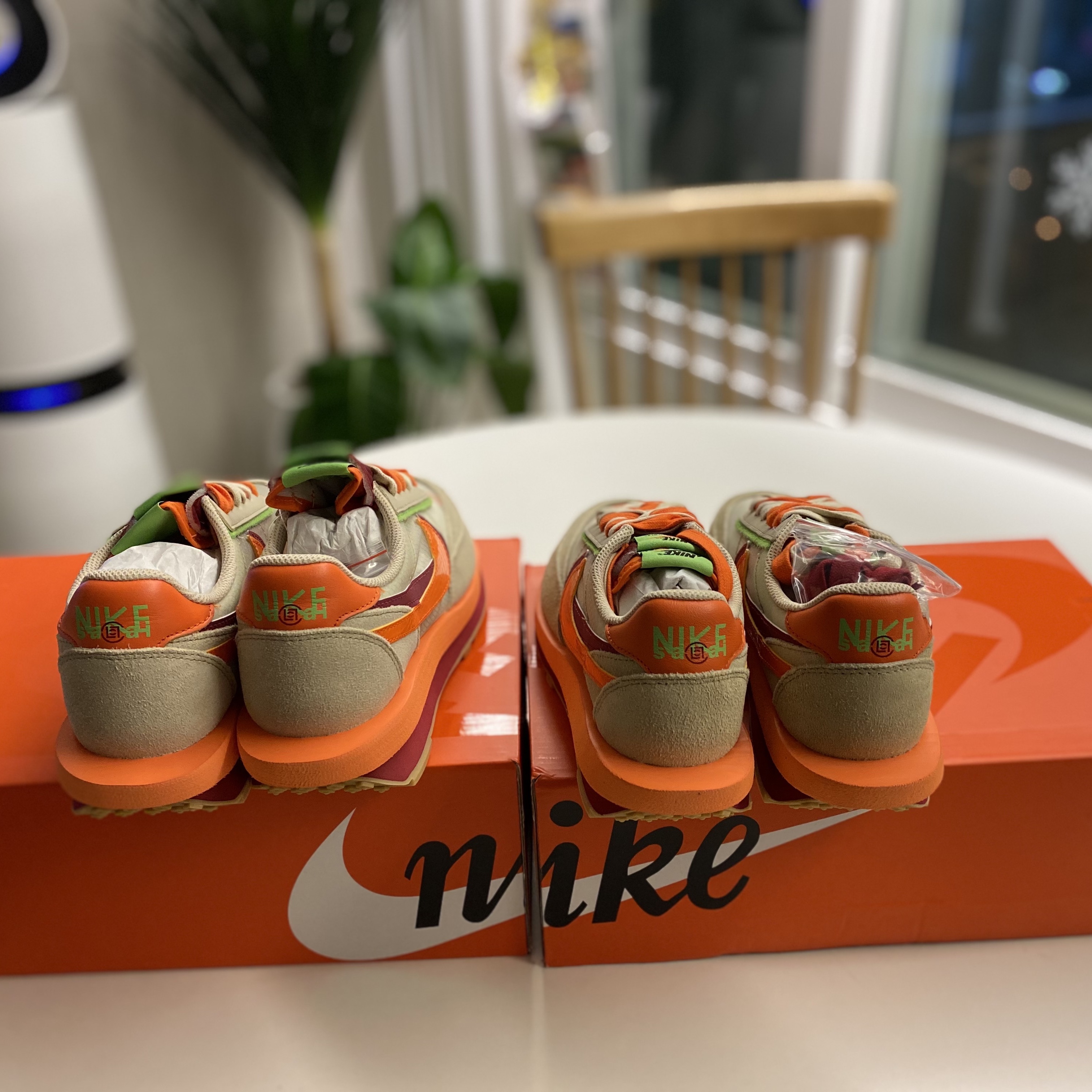 Nike x Sacai x Clot LDWaffle Orange Blaze 착용 스타일 - 5