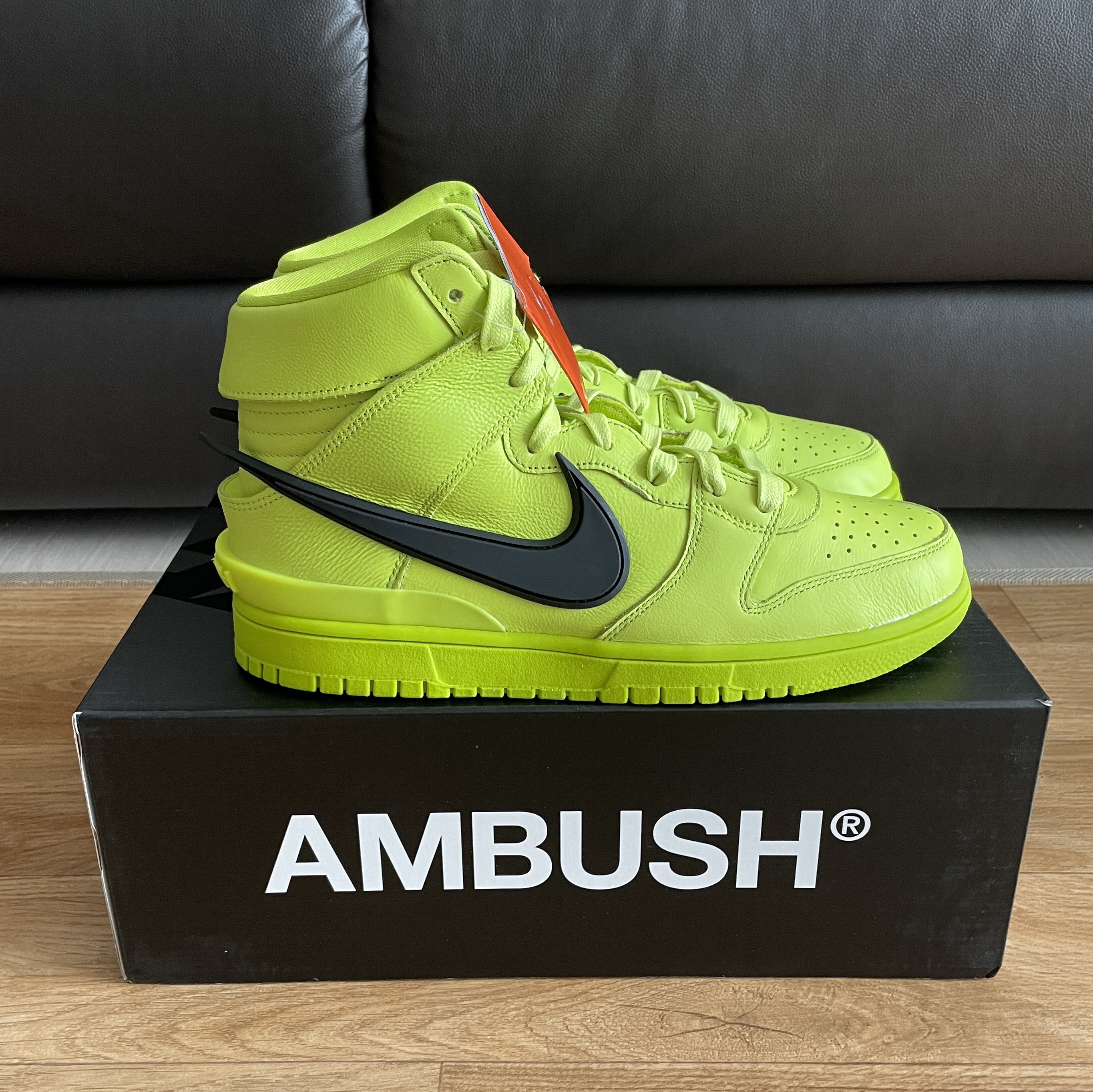 Nike x Ambush Dunk High Flash Lime 착용 스타일