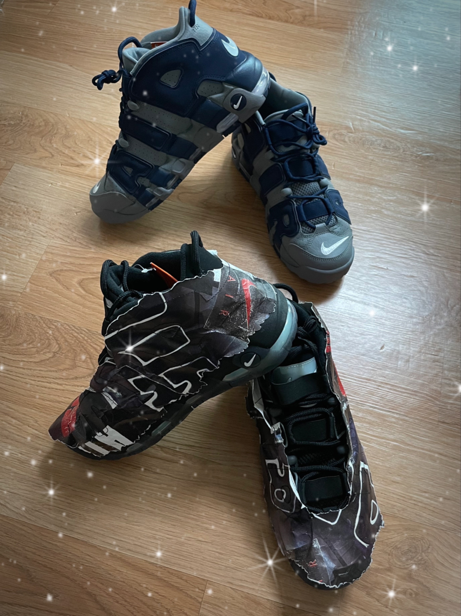 Nike Air More Uptempo 96 Loud and Clear 2021, Nike Air More Uptempo 96 Maximum Volume 착용 스타일 - 2