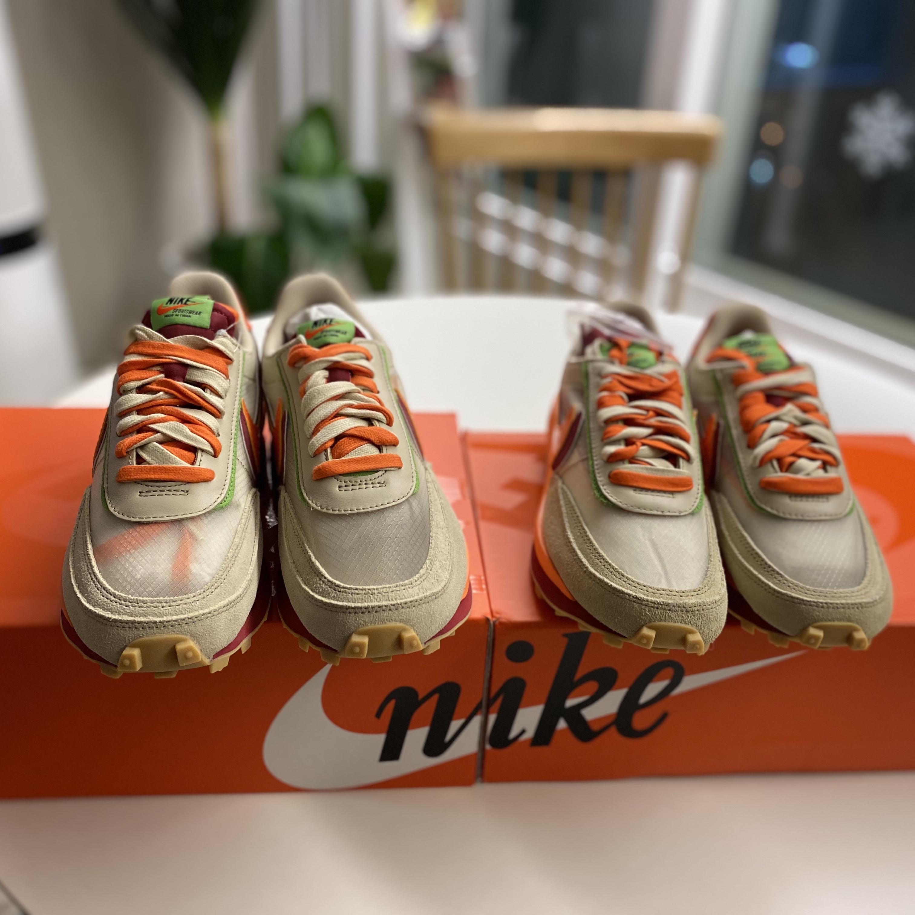 Nike x Sacai x Clot LDWaffle Orange Blaze 착용 스타일 - 3