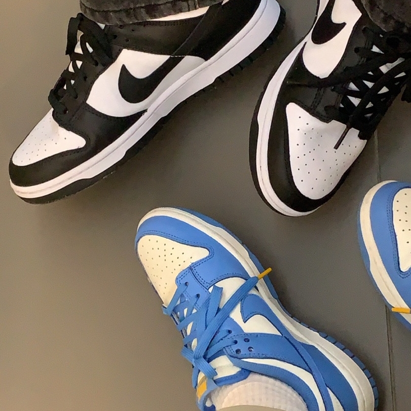 (W) Nike Dunk Low Coast, Nike Dunk Low Retro Black 착용 스타일