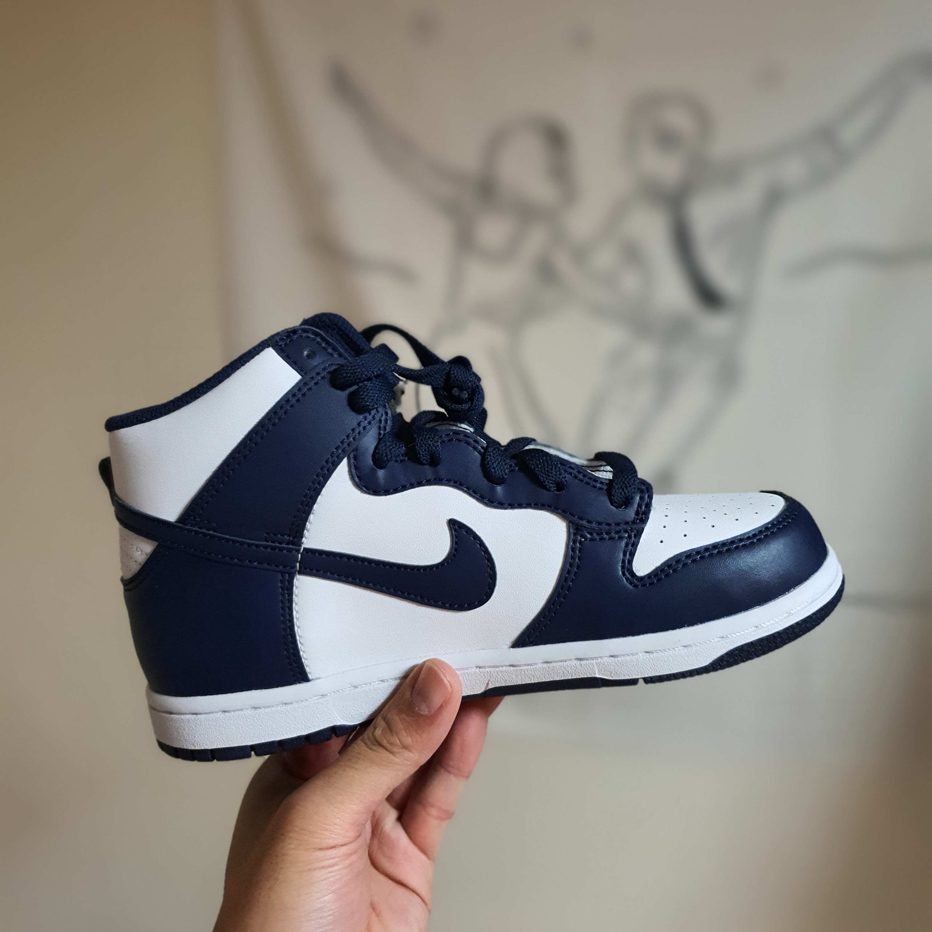 (PS) Nike Dunk High Championship Navy, (GS) Nike Dunk High Championship Navy 착용 스타일