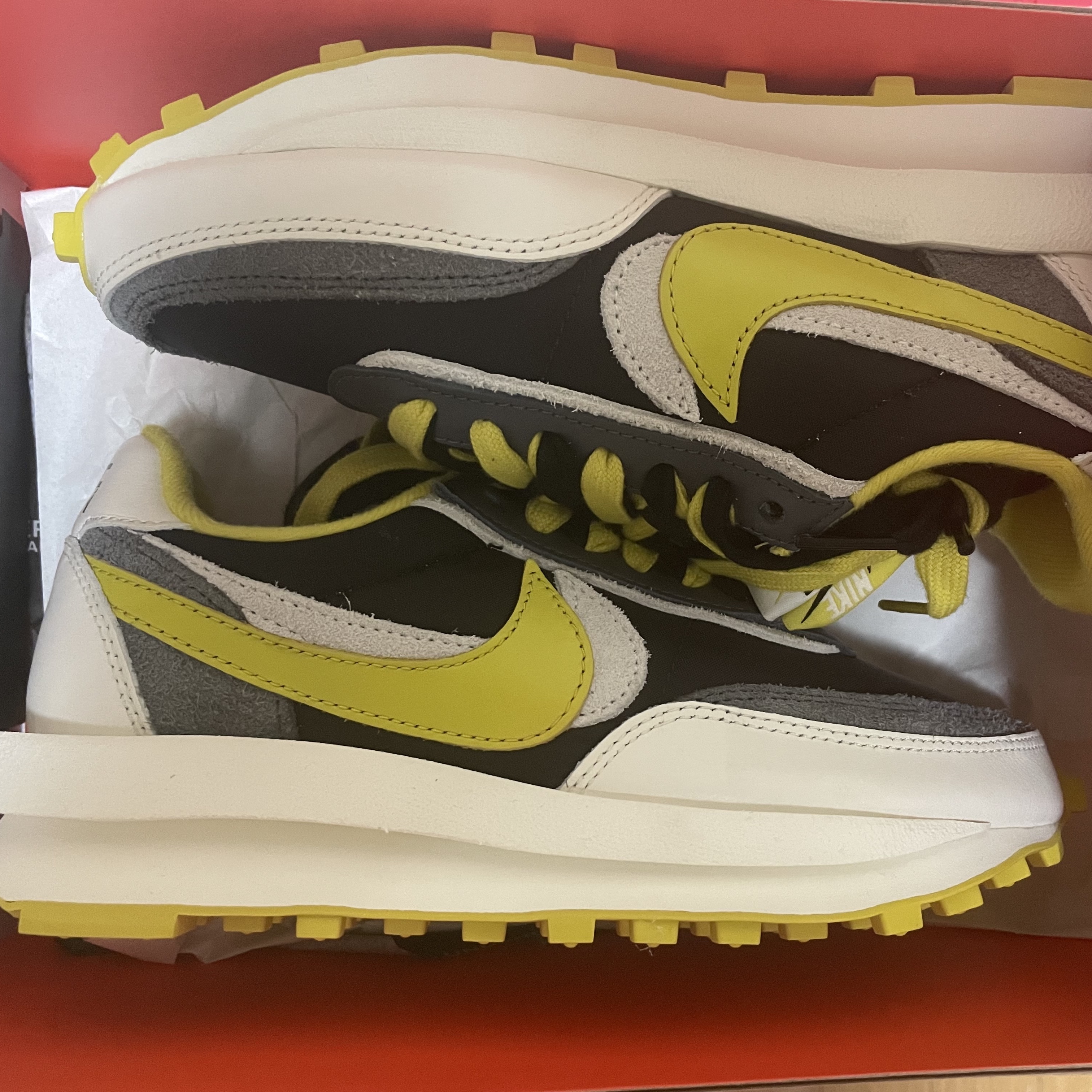 Nike x Sacai x Undercover LDWaffle Black Bright Citron 착용 스타일