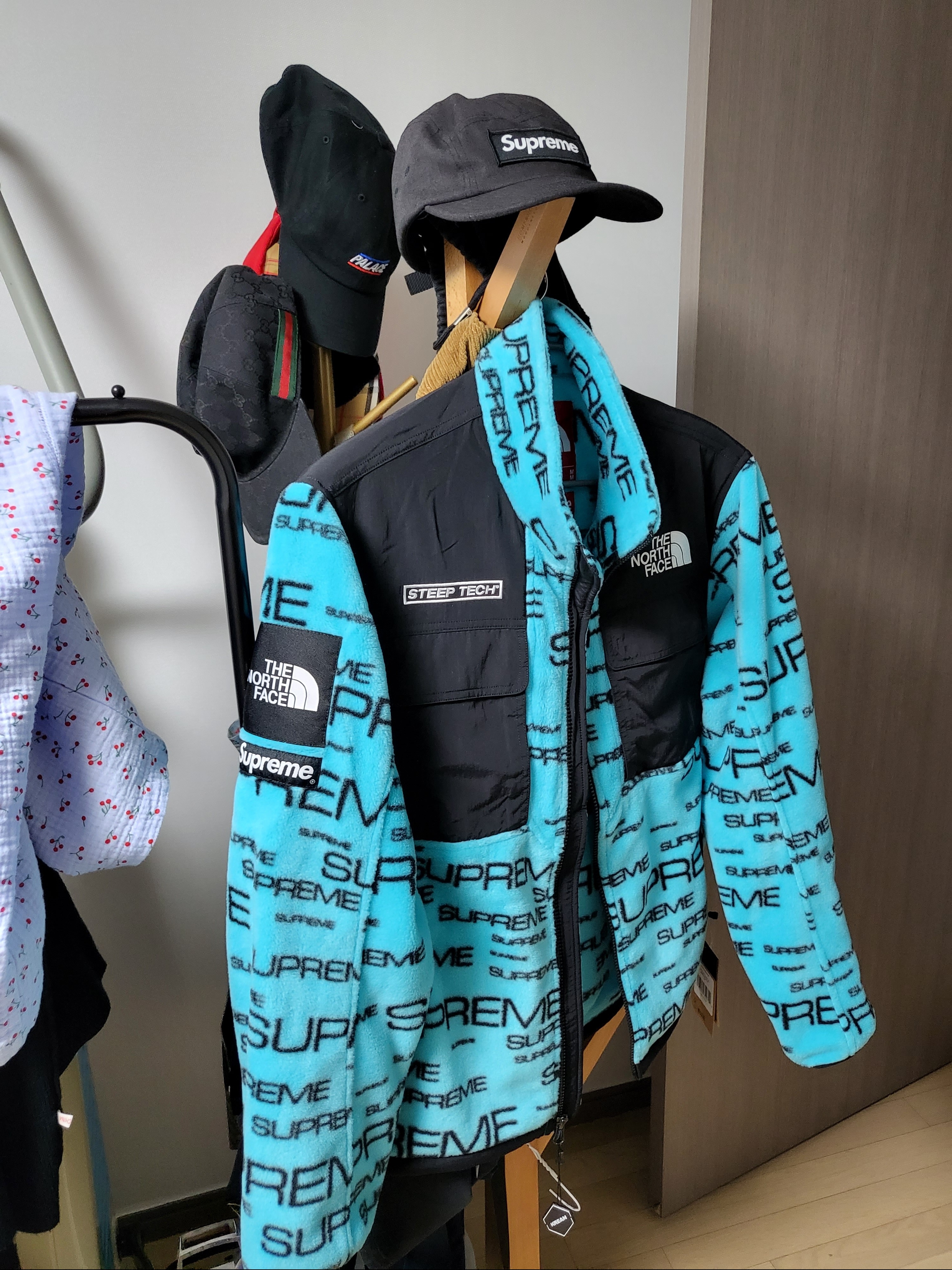 Supreme x The North Face Steep Tech Fleece Jacket Teal - 21FW 착용 스타일