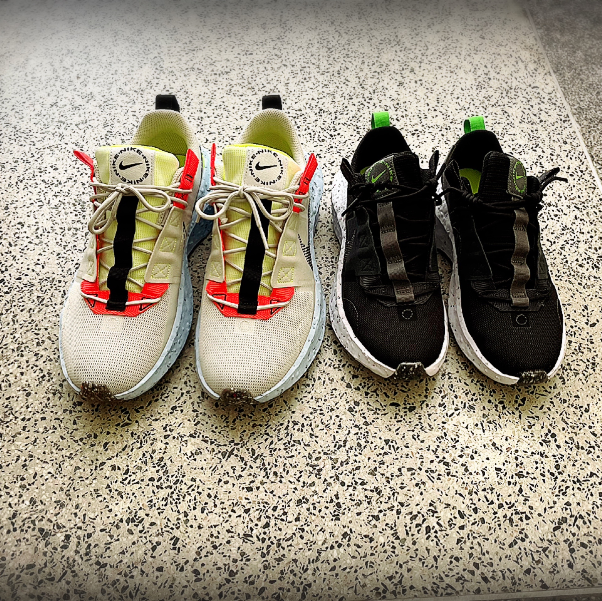 Nike Crater Impact Pure Platinum Electro Green 착용 스타일 - 1