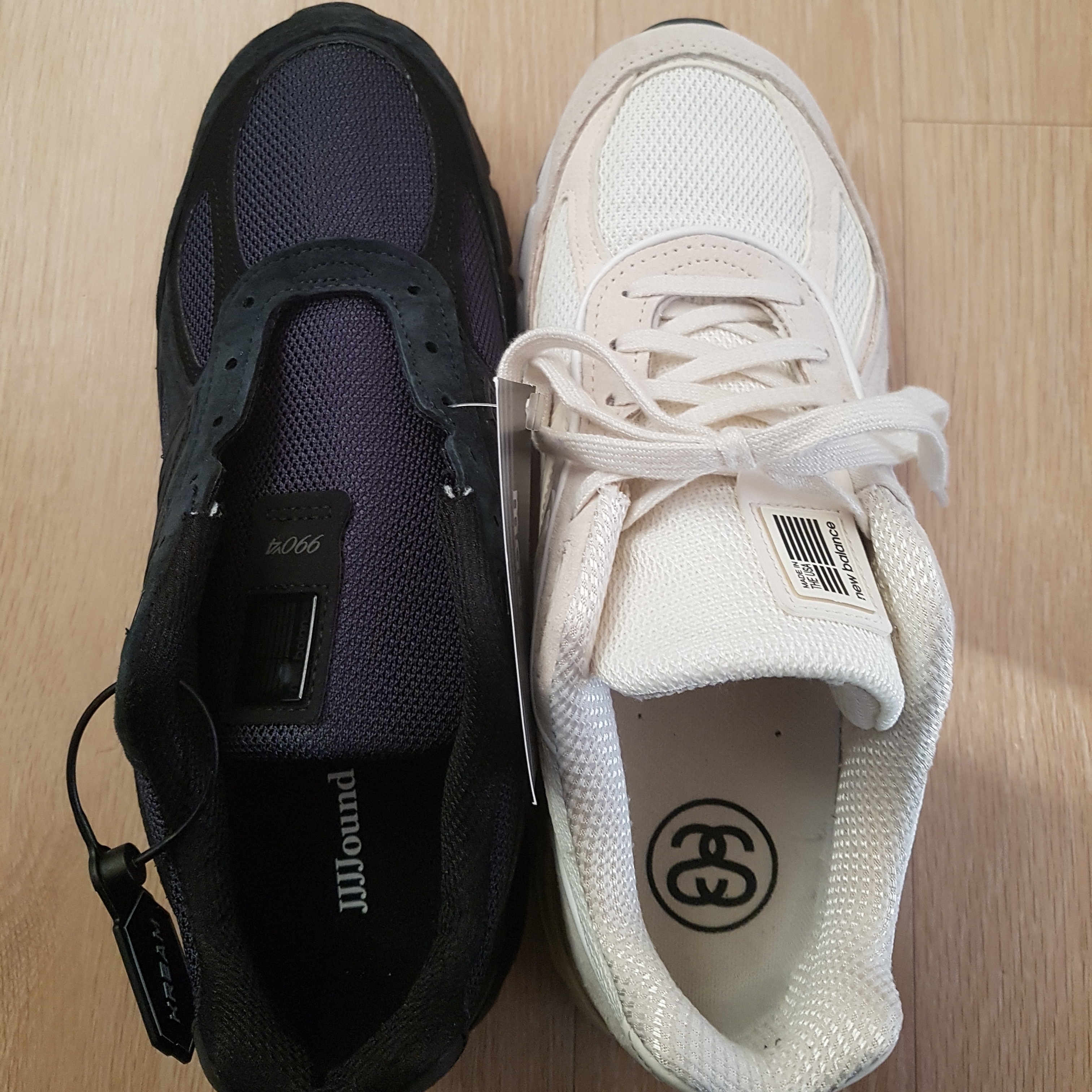 New Balance x JJJJound 990v4 Navy, New Balance x Stussy 990v4 Made in USA Cream 착용 스타일 - 2