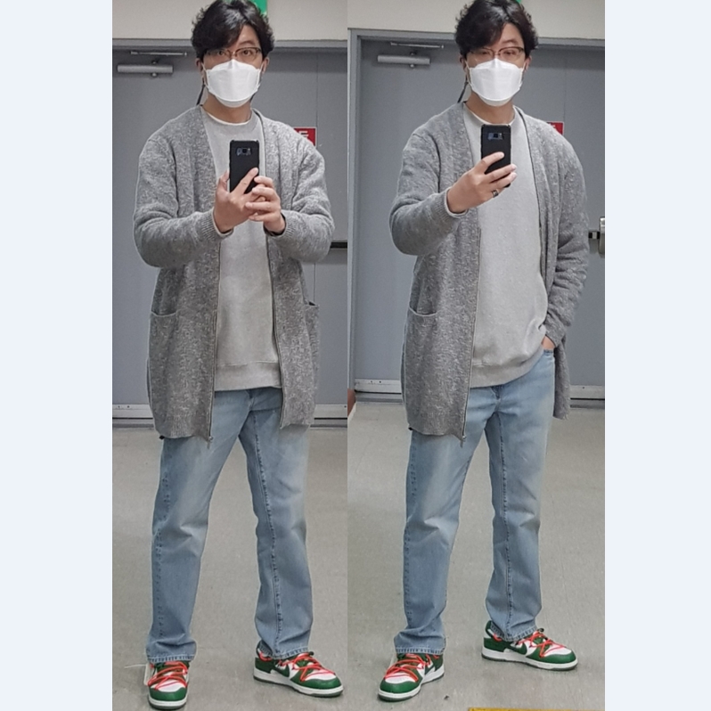 Nike x Off-White Dunk Low Pine Green 착용 스타일