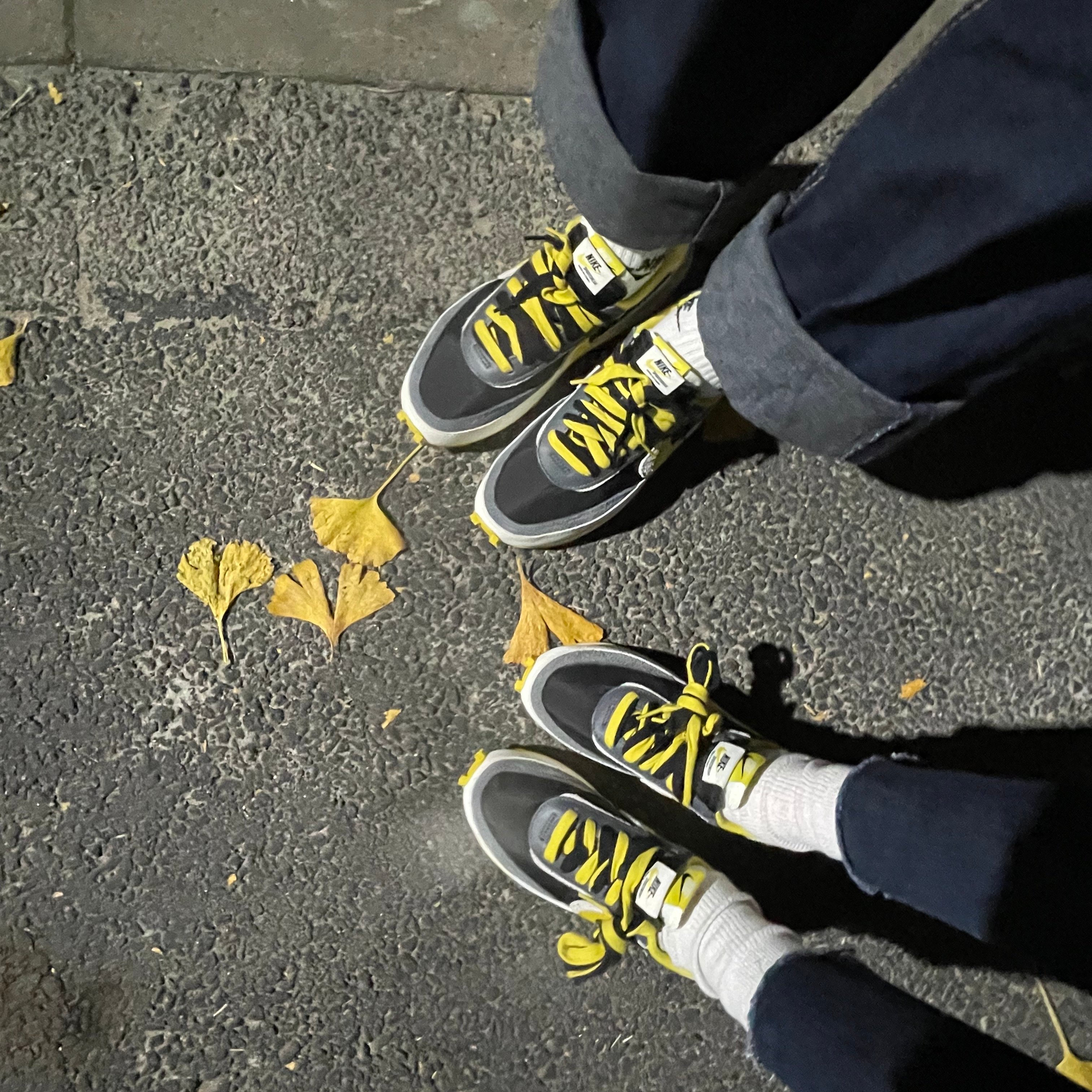 Nike x Sacai x Undercover LDWaffle Black Bright Citron 착용 스타일