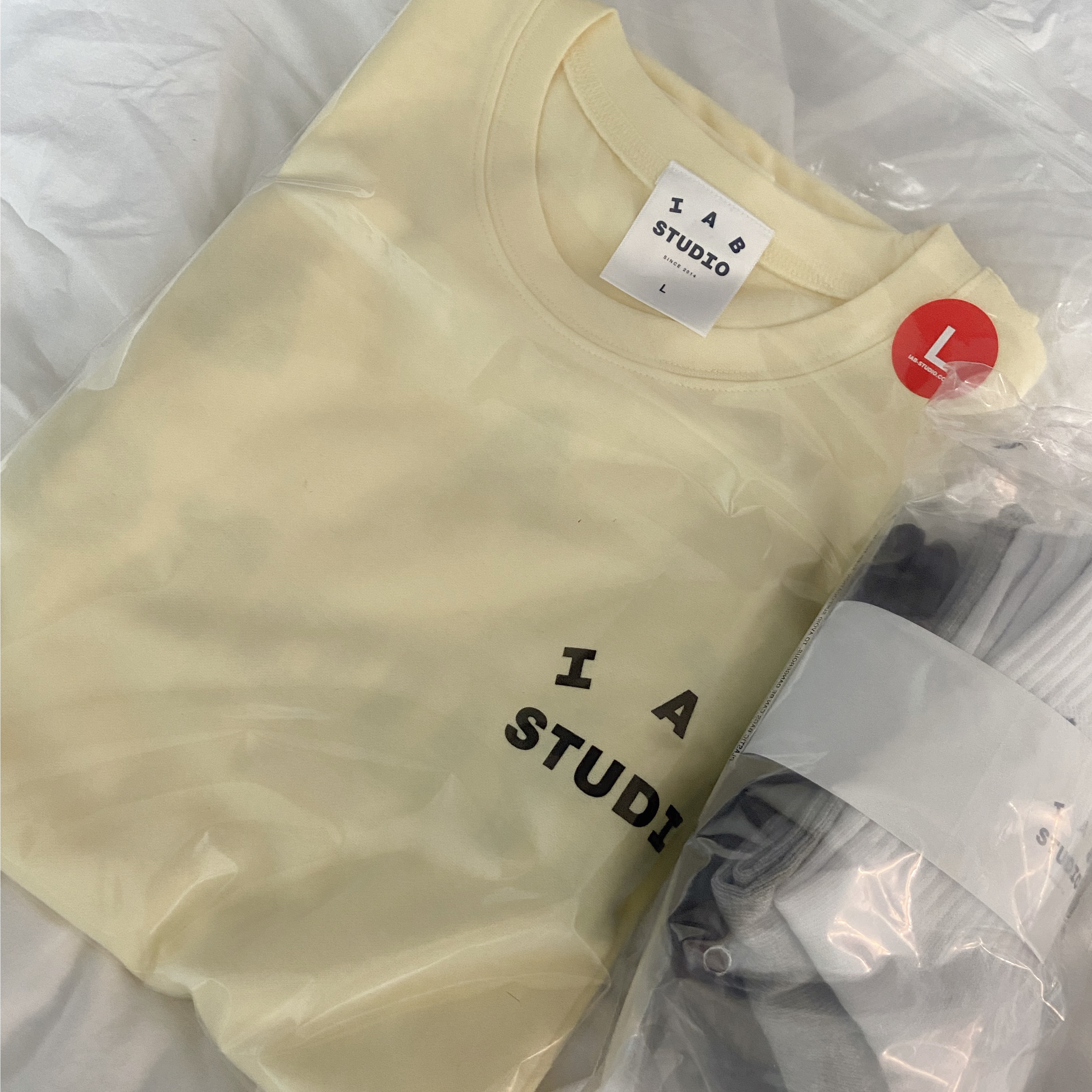 IAB Studio Long Sleeve Lemon, IAB Studio Socks Pack White Gray Brown 착용 스타일