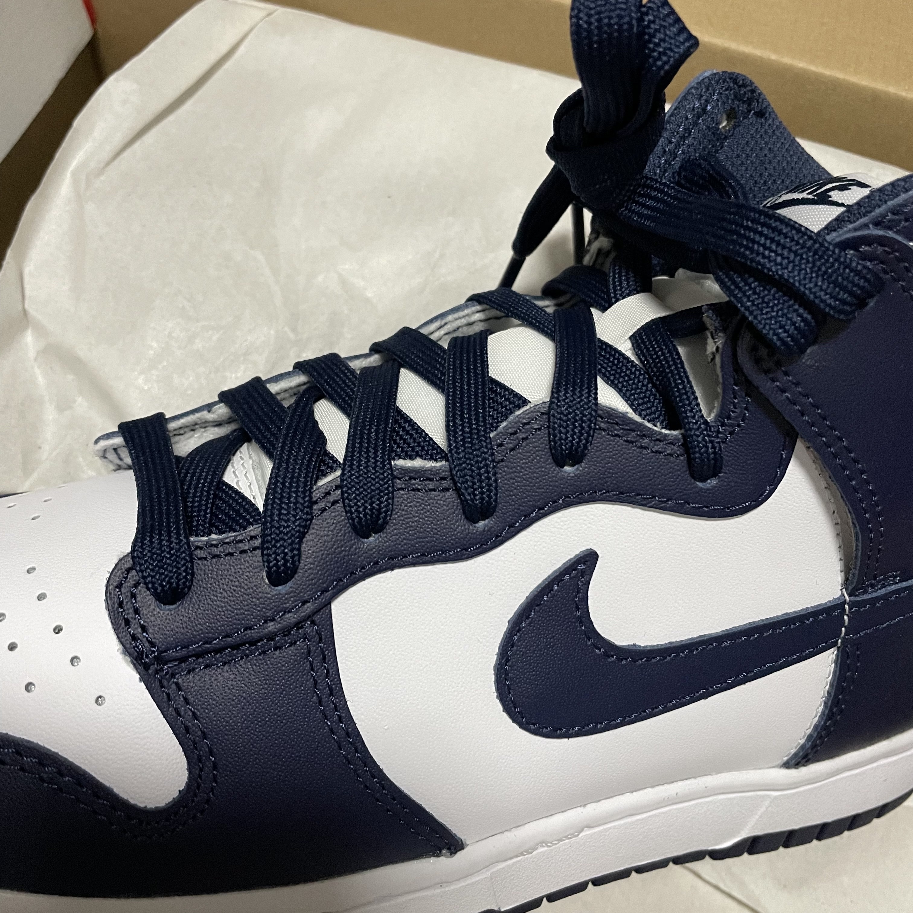 Nike Dunk High Retro Championship Navy 착용 스타일 - 1