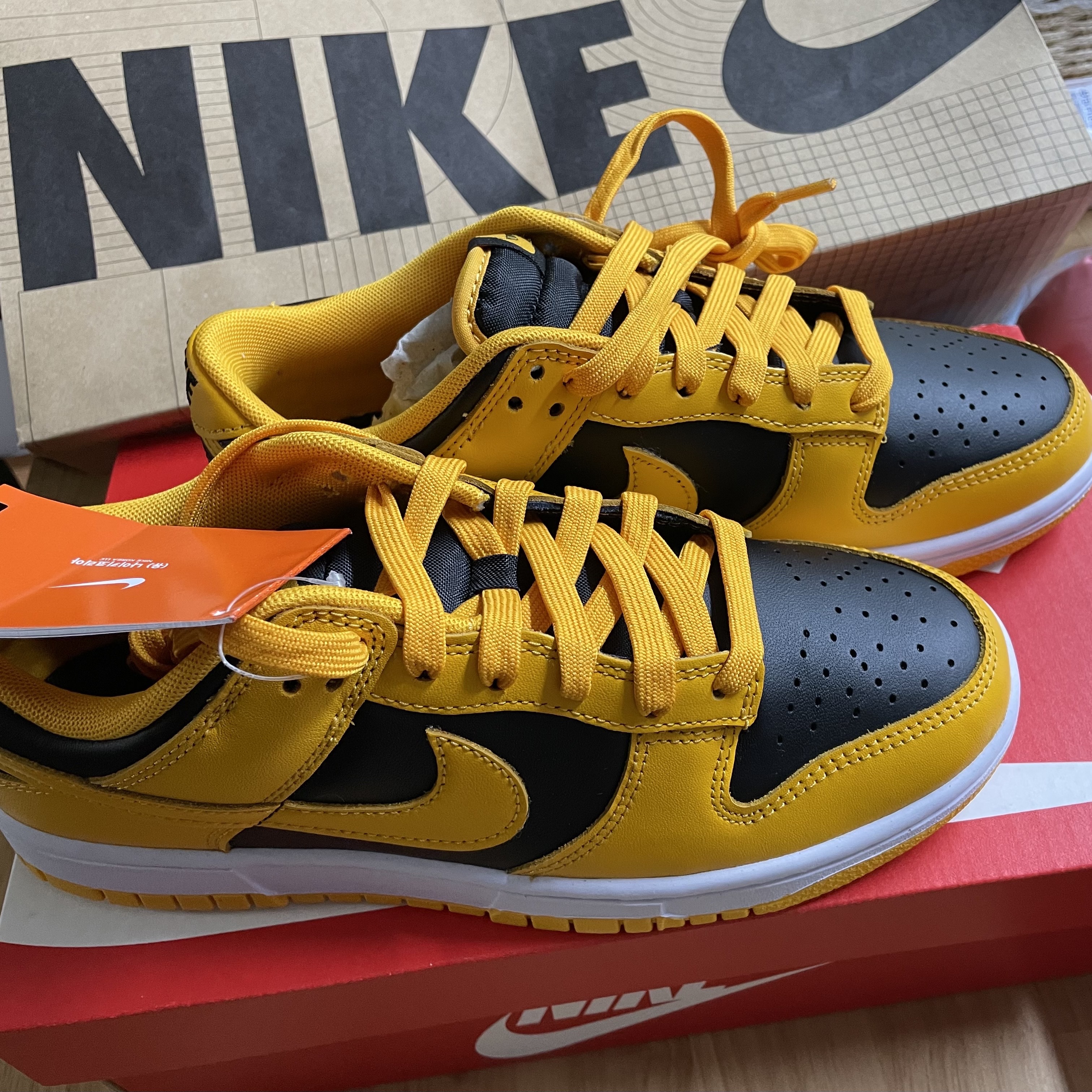 Nike Dunk Low Retro Championship Goldenrod 착용 스타일
