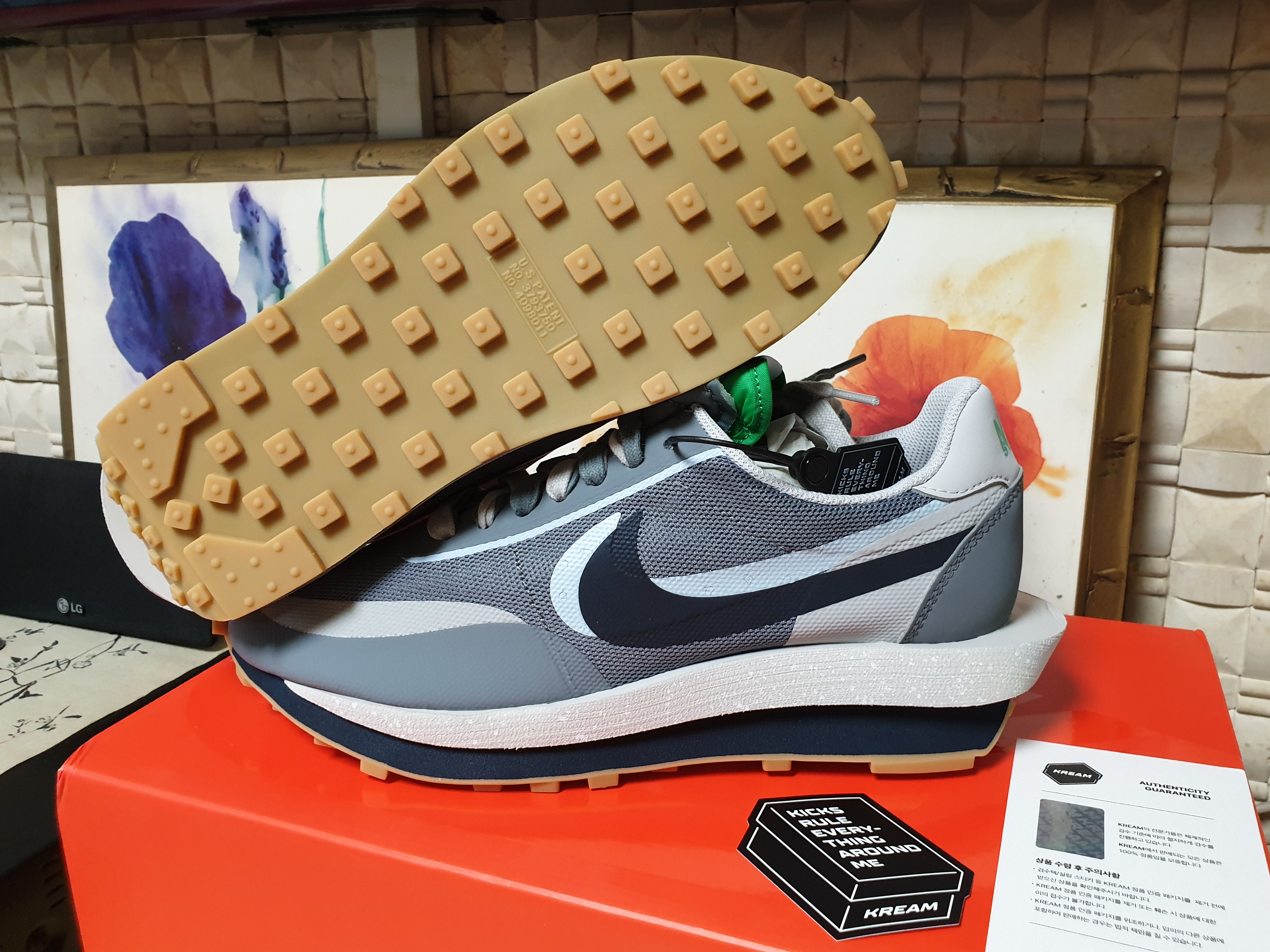 Nike x Sacai x Clot LDWaffle Cool Grey 착용 스타일 - 1