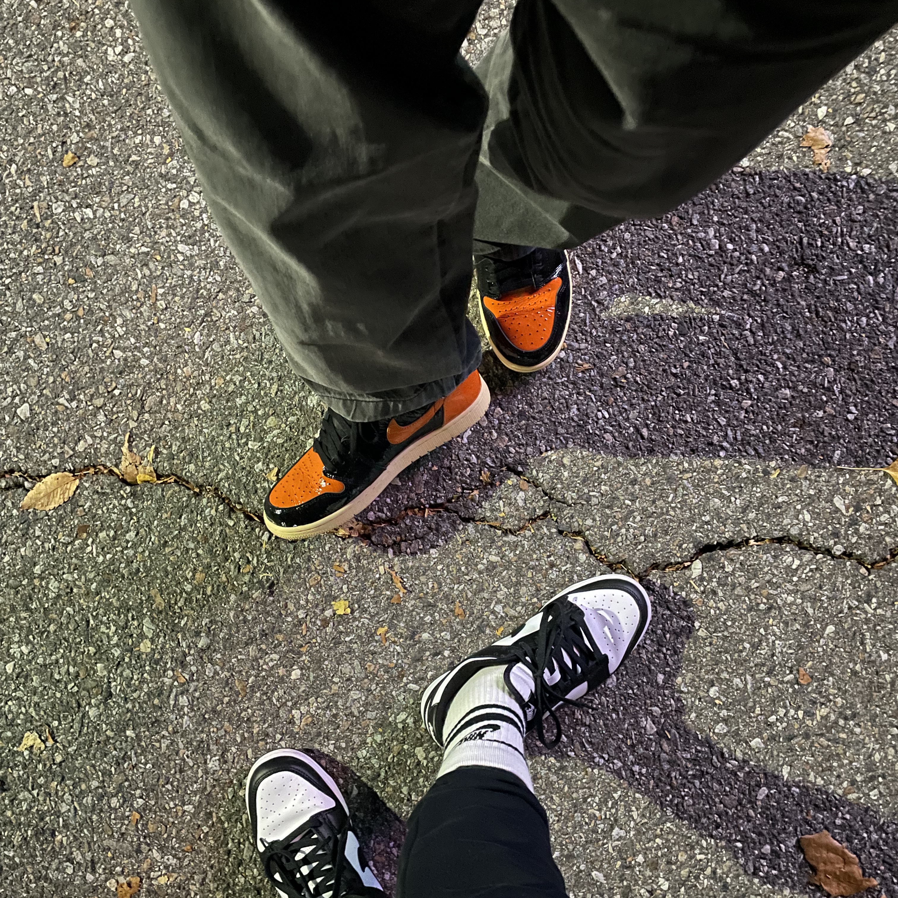 Jordan 1 Retro High Shattered Backboard 3.0, Nike Dunk Low Retro Black 착용 스타일