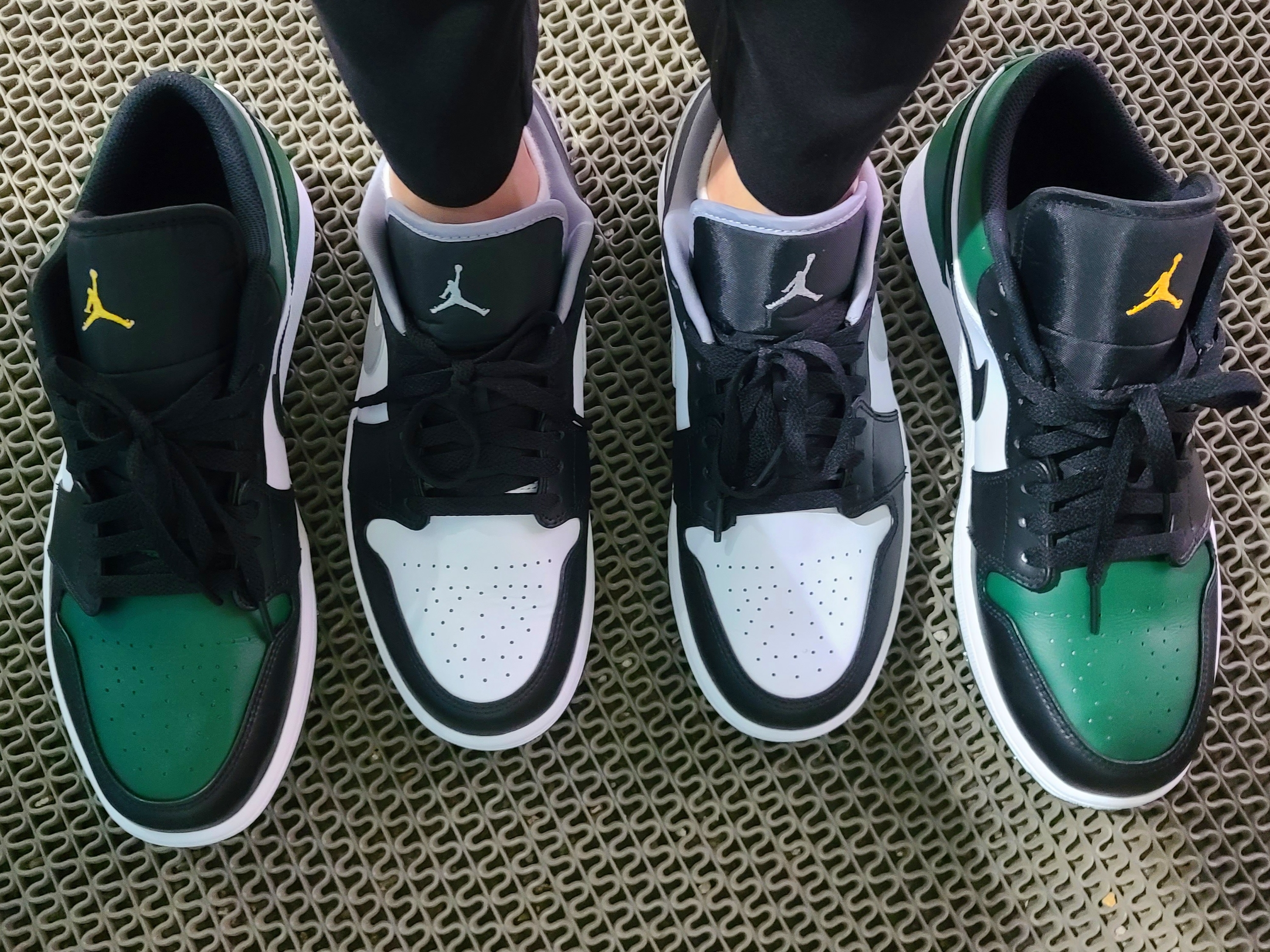Jordan 1 Low Black Particle Grey, Jordan 1 Low Green Toe 착용 스타일 - 2