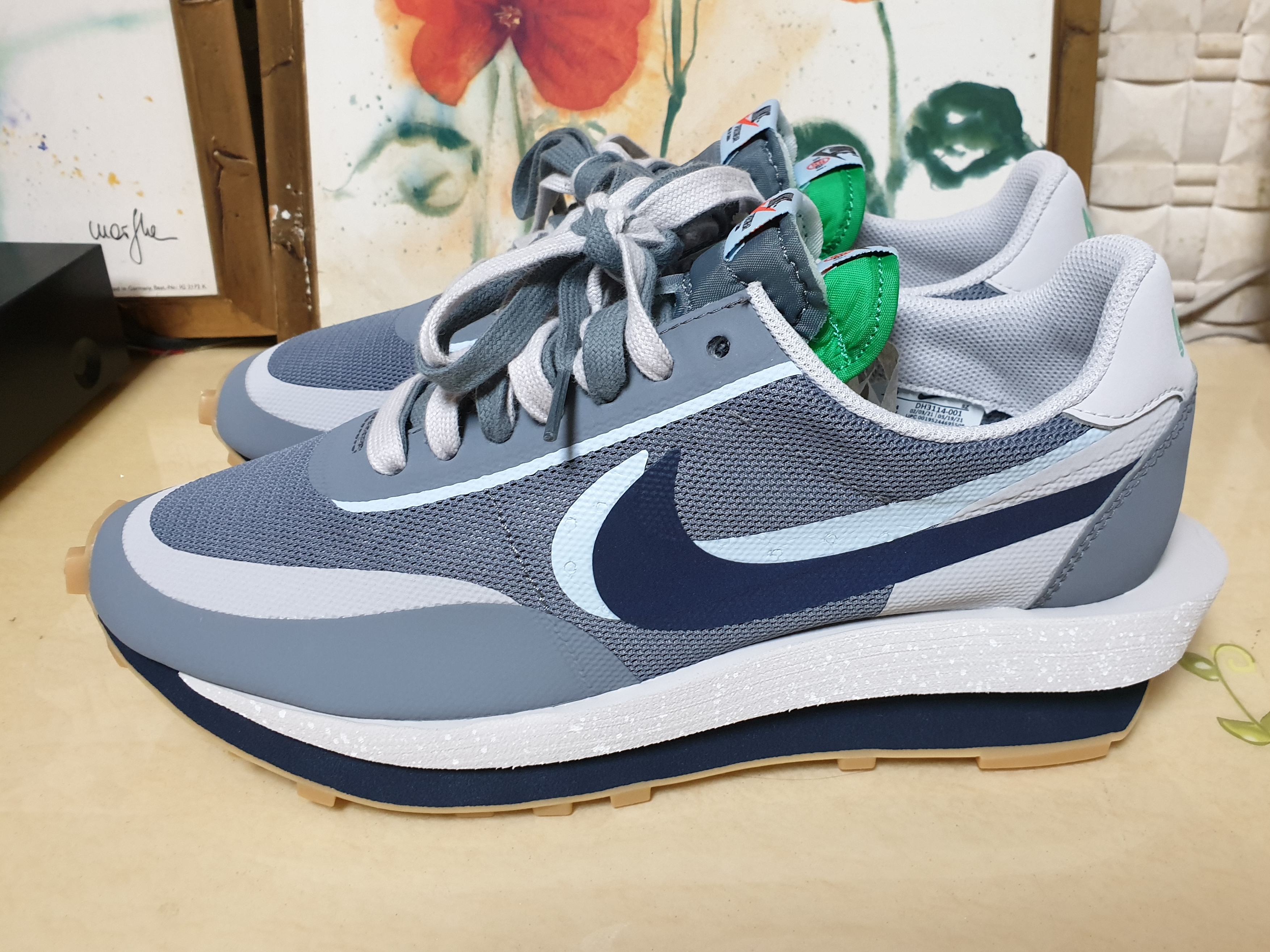 Nike x Sacai x Clot LDWaffle Cool Grey 착용 스타일 - 2