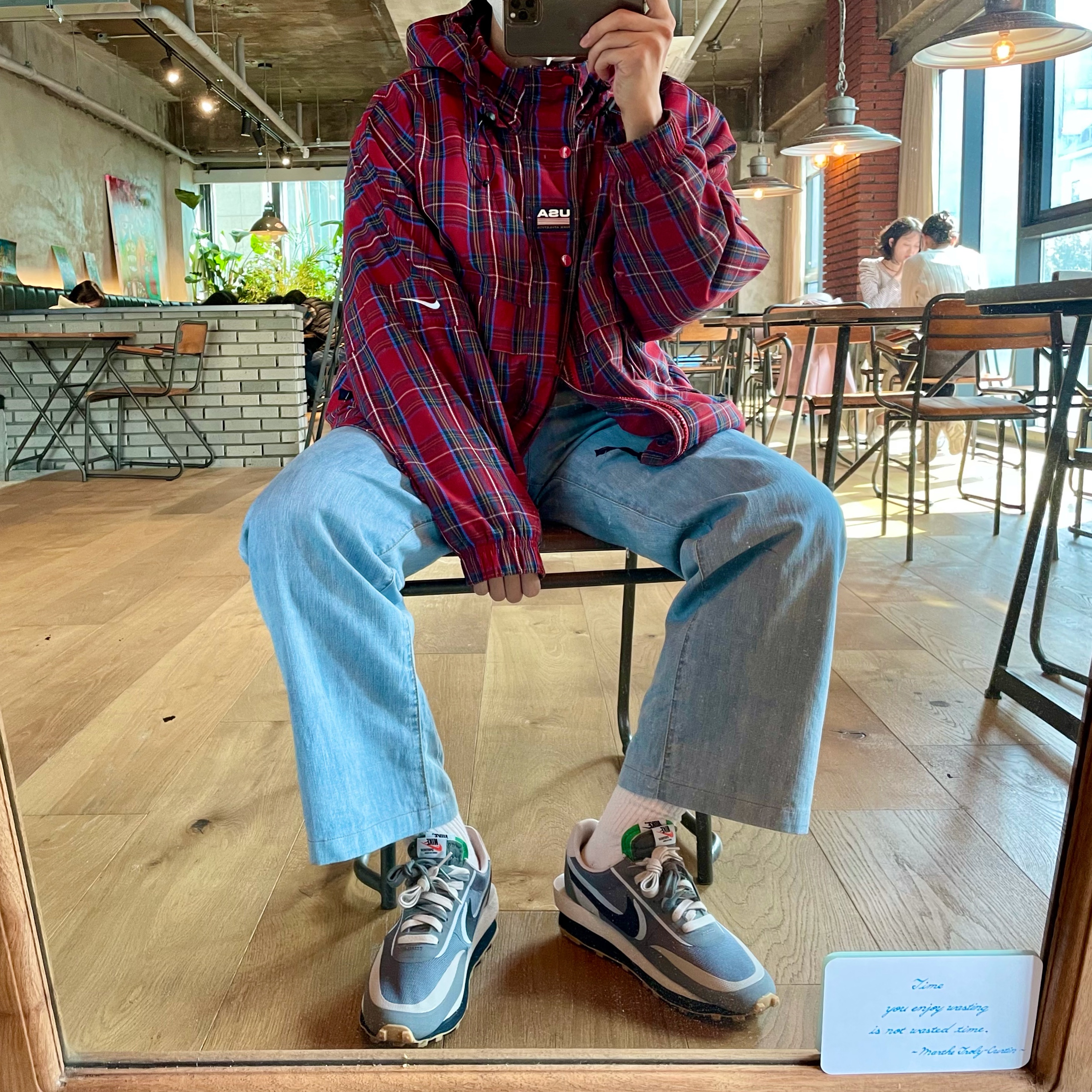Nike x Sacai x Clot LDWaffle Cool Grey 착용 스타일