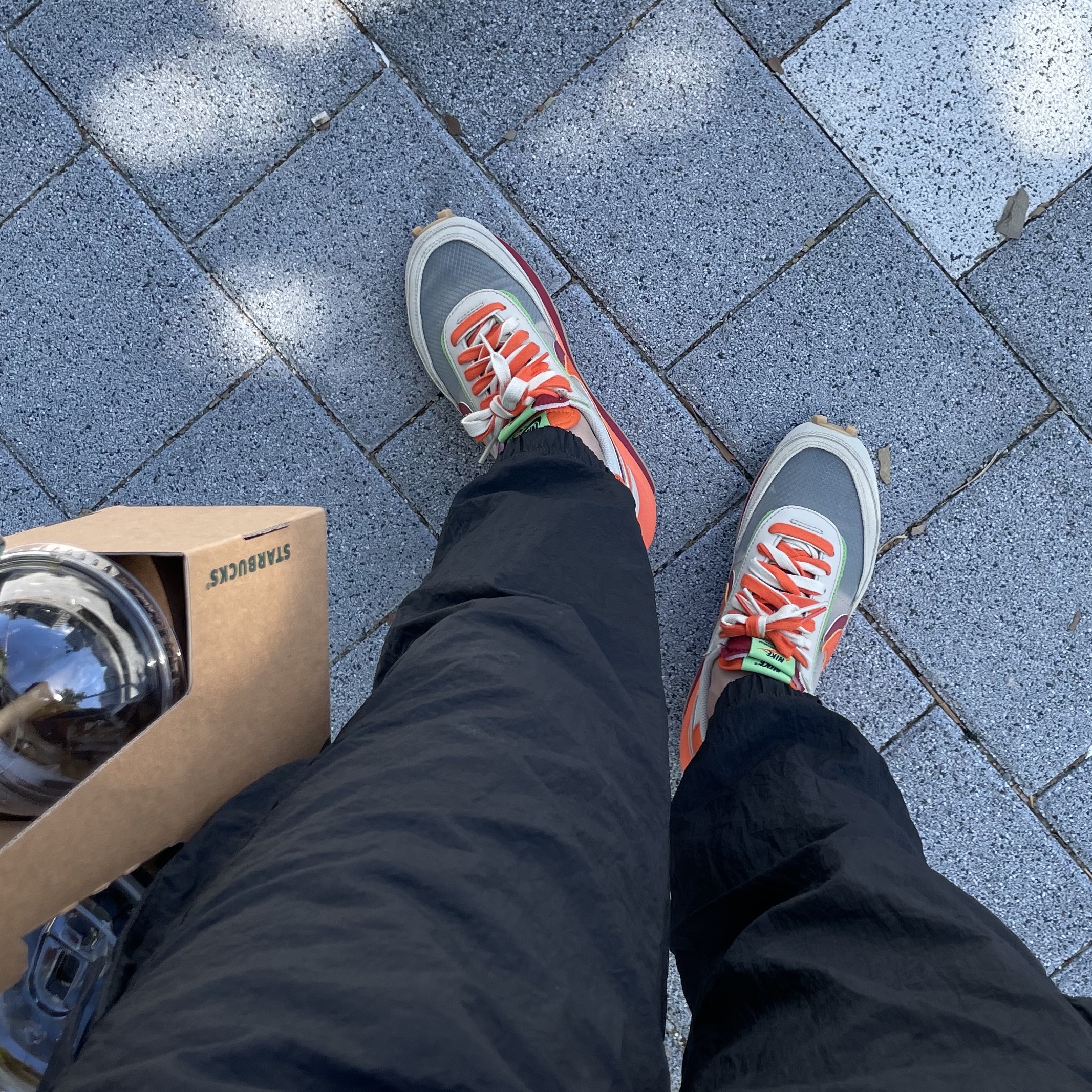 Nike x Sacai x Clot LDWaffle Orange Blaze 착용 스타일