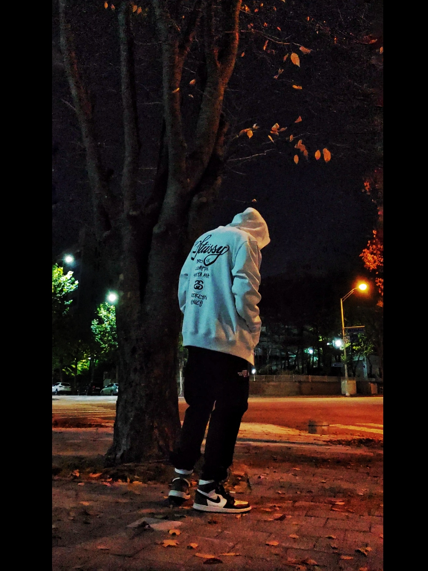Jordan 1 Retro High OG Black Mocha, Stussy World Tour Zip Hoodie Ash Heather 2021 착용 스타일 - 2