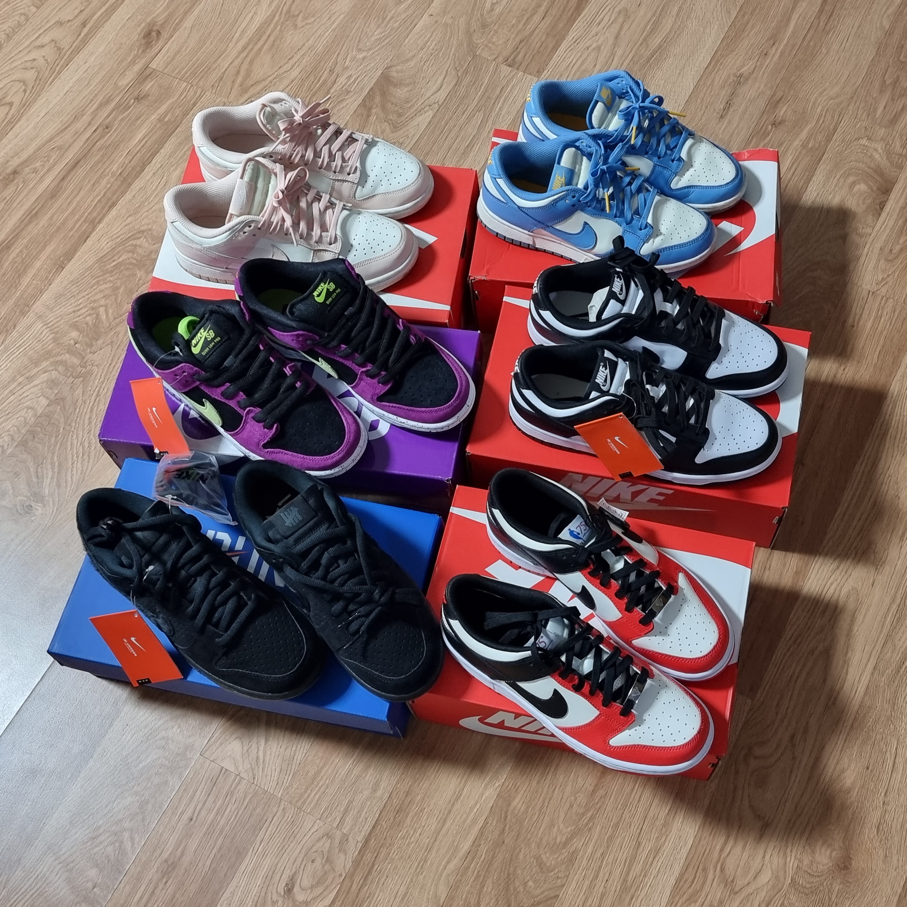 Nike Dunk Low Retro Black, (GS) Nike x NBA Dunk Low Black and Chile Red 착용 스타일