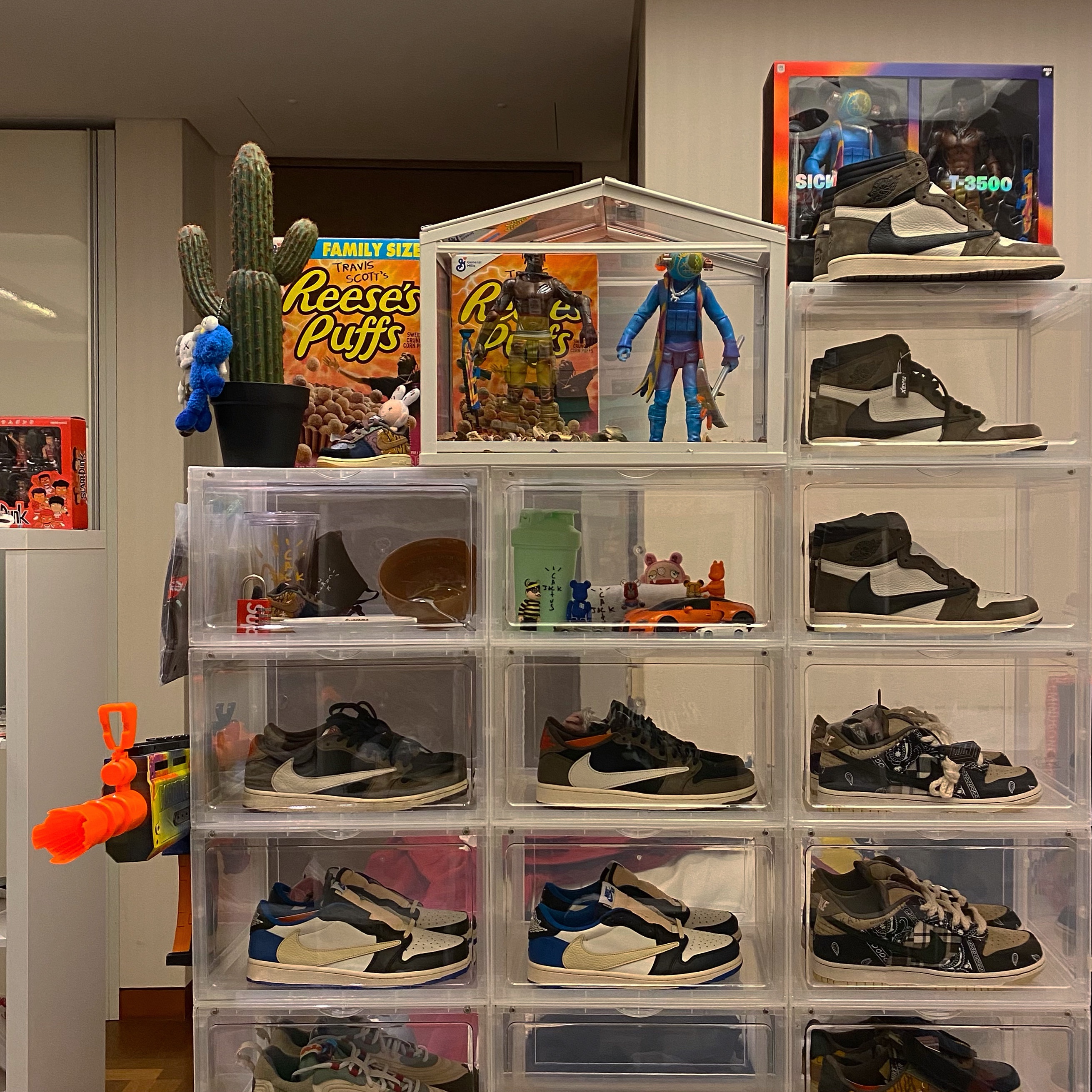 Jordan 1 x Travis Scott Retro High OG SP Mocha, Jordan 1 x Travis Scott x Fragment Retro Low OG SP Military Blue 착용 스타일