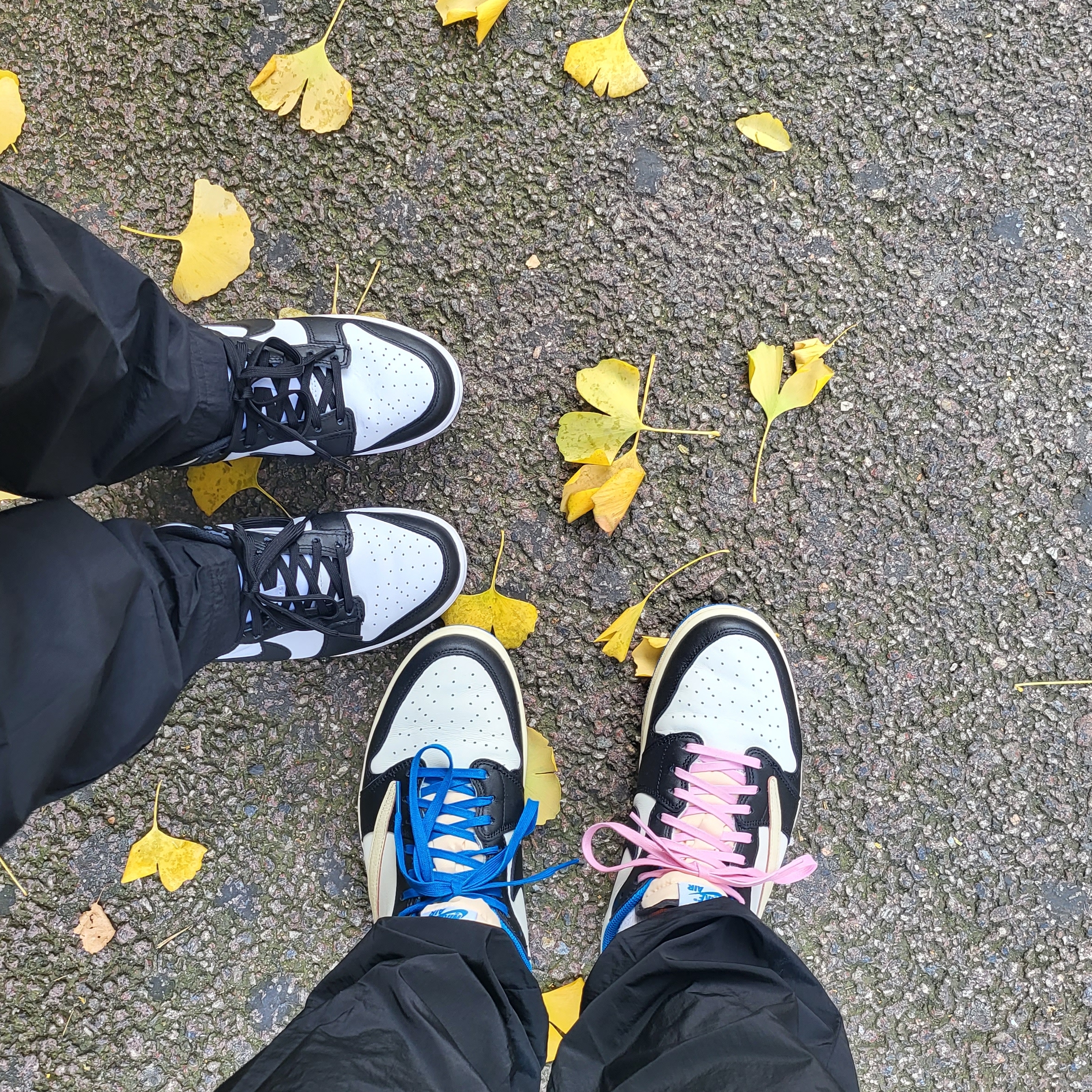Jordan 1 x Travis Scott x Fragment Retro Low OG SP Military Blue, (W) Nike Dunk Low Black 착용 스타일 - 3