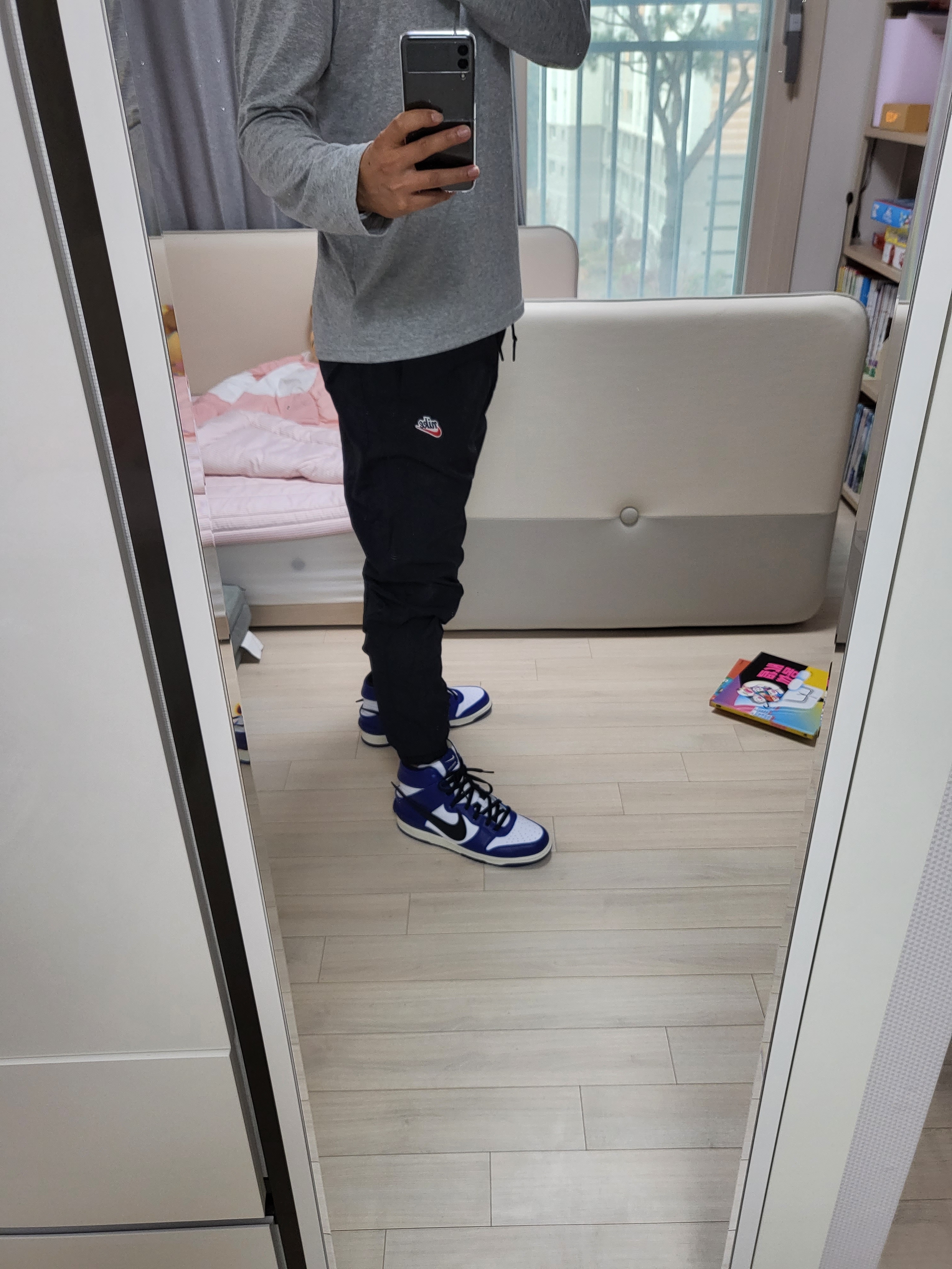 Nike x Ambush Dunk High Deep Royal Blue 착용 스타일