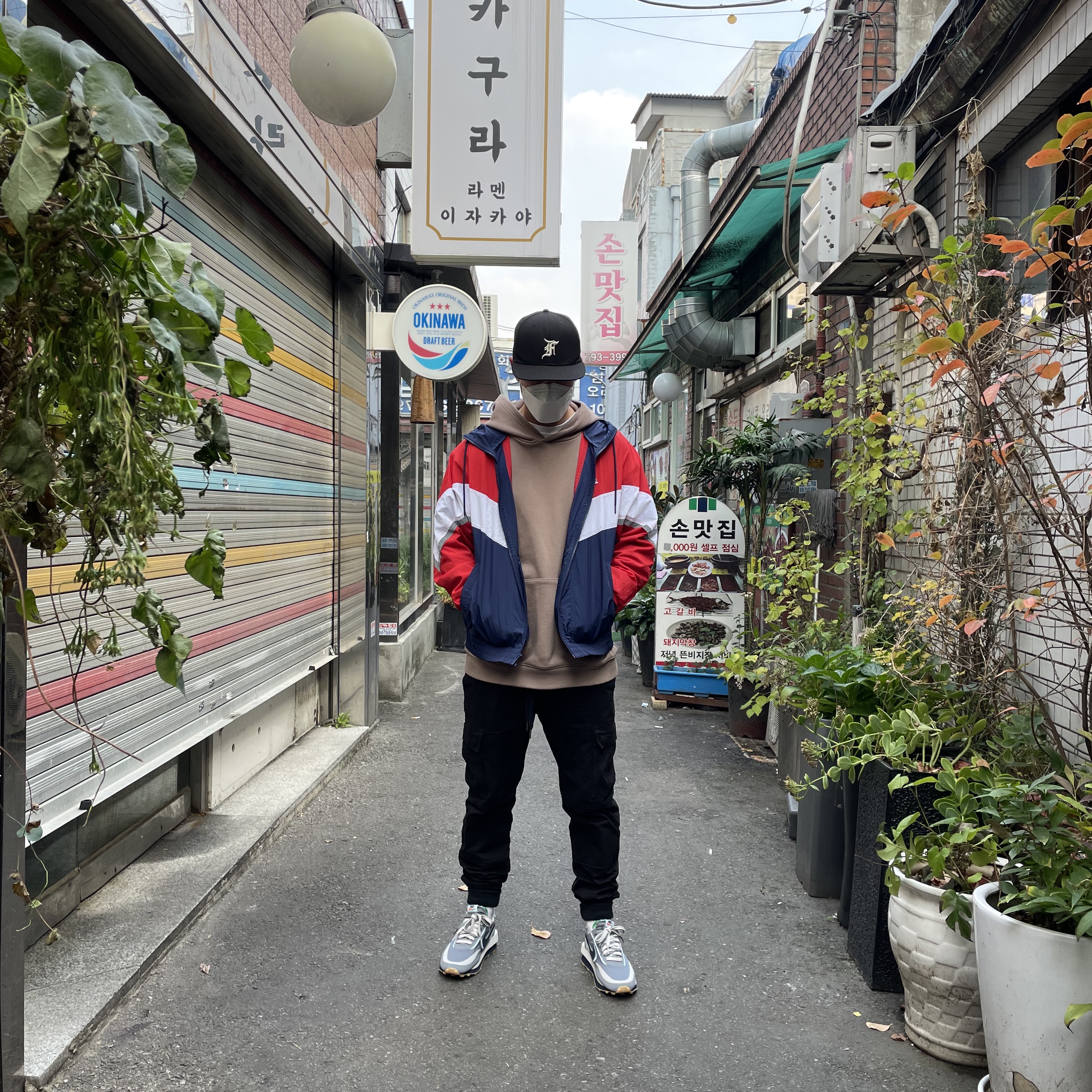 Nike x Sacai x Clot LDWaffle Cool Grey 착용 스타일