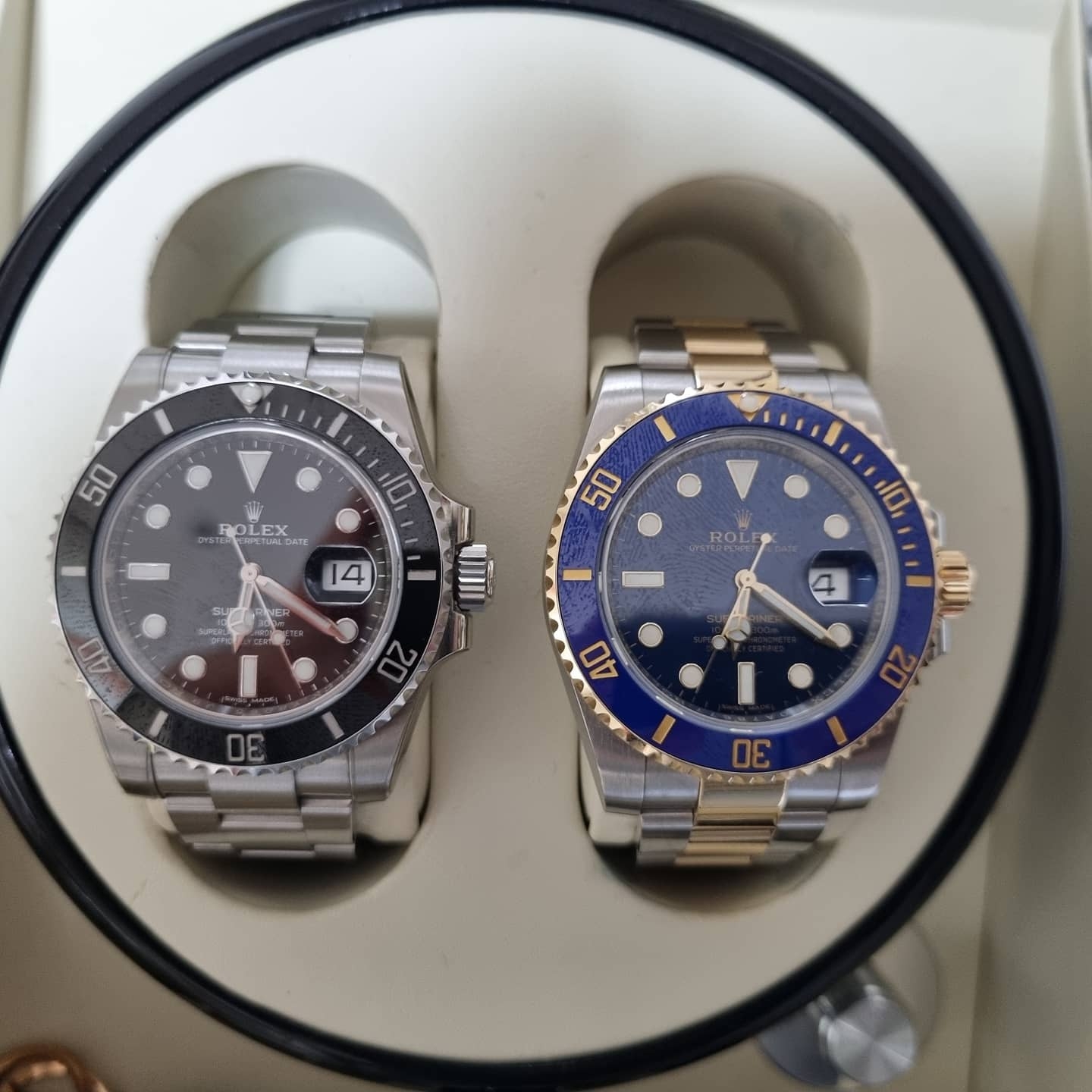 Rolex Submariner Date 40mm 116613LB Royal Blue Oyster, Rolex Submariner 40mm 114060 Black Oyster 착용 스타일 - 3