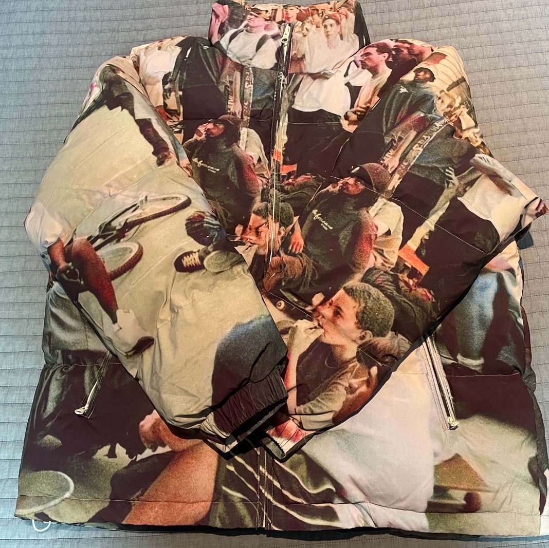 Supreme Lafayette Reflective Down Jacket Multicolor - 21FW 착용 스타일 - 2