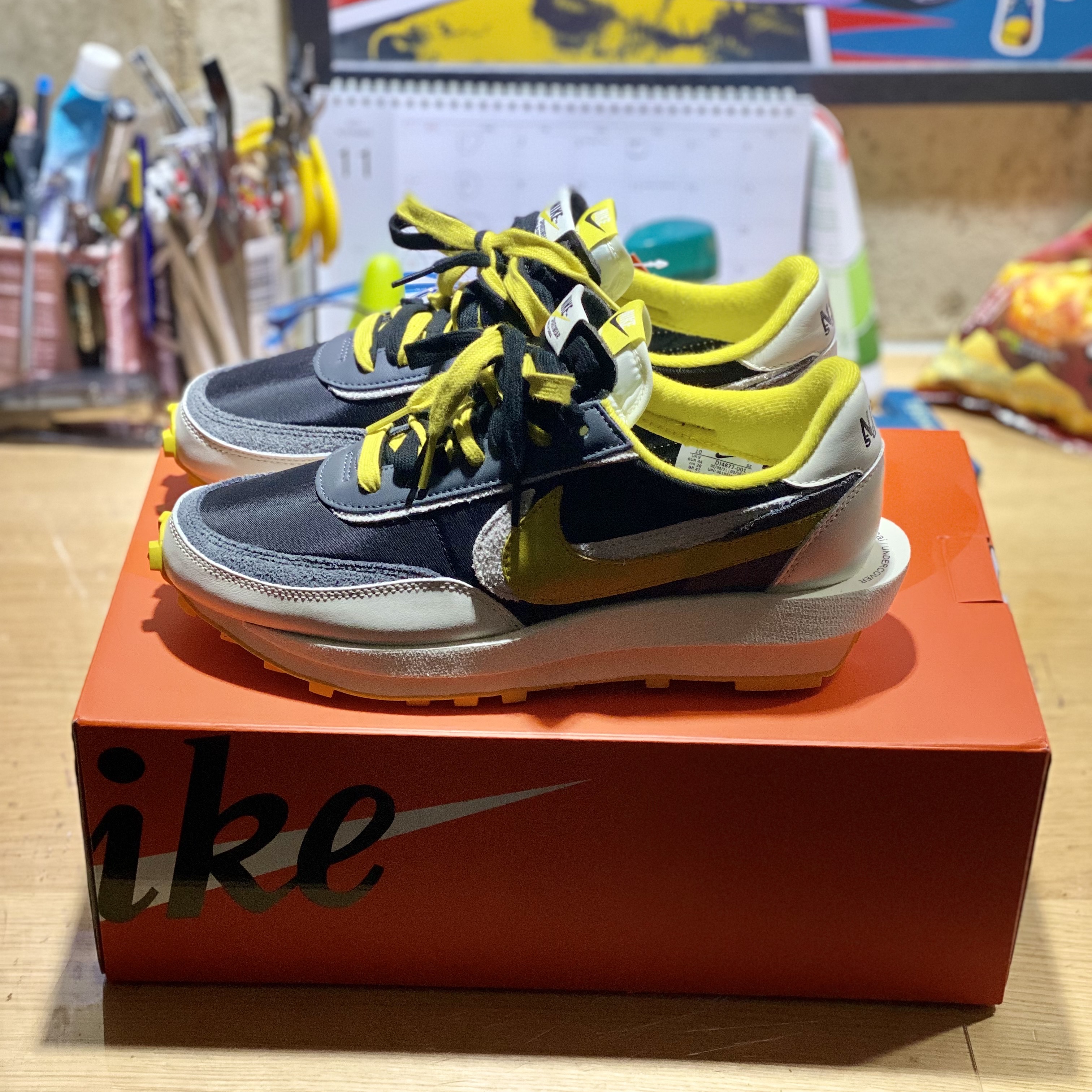 Nike x Sacai x Undercover LDWaffle Black Bright Citron 착용 스타일 - 4