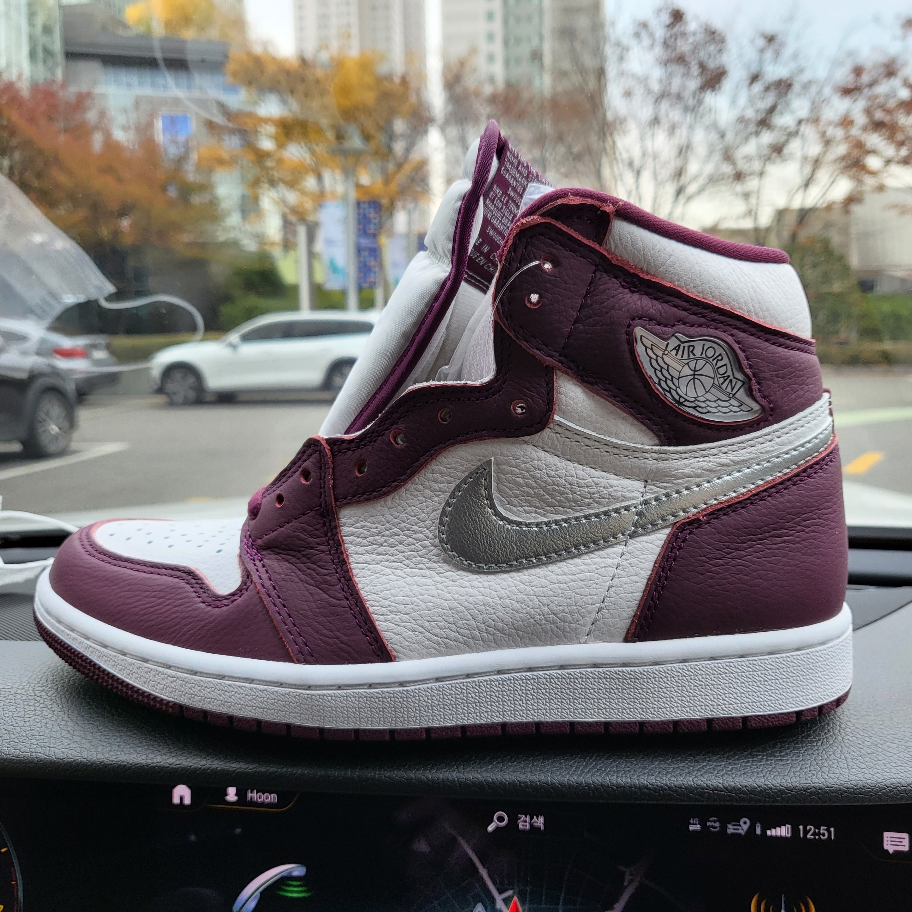 Jordan 1 Retro High OG Bordeaux, (GS) Jordan 1 Retro High OG Bordeaux 착용 스타일