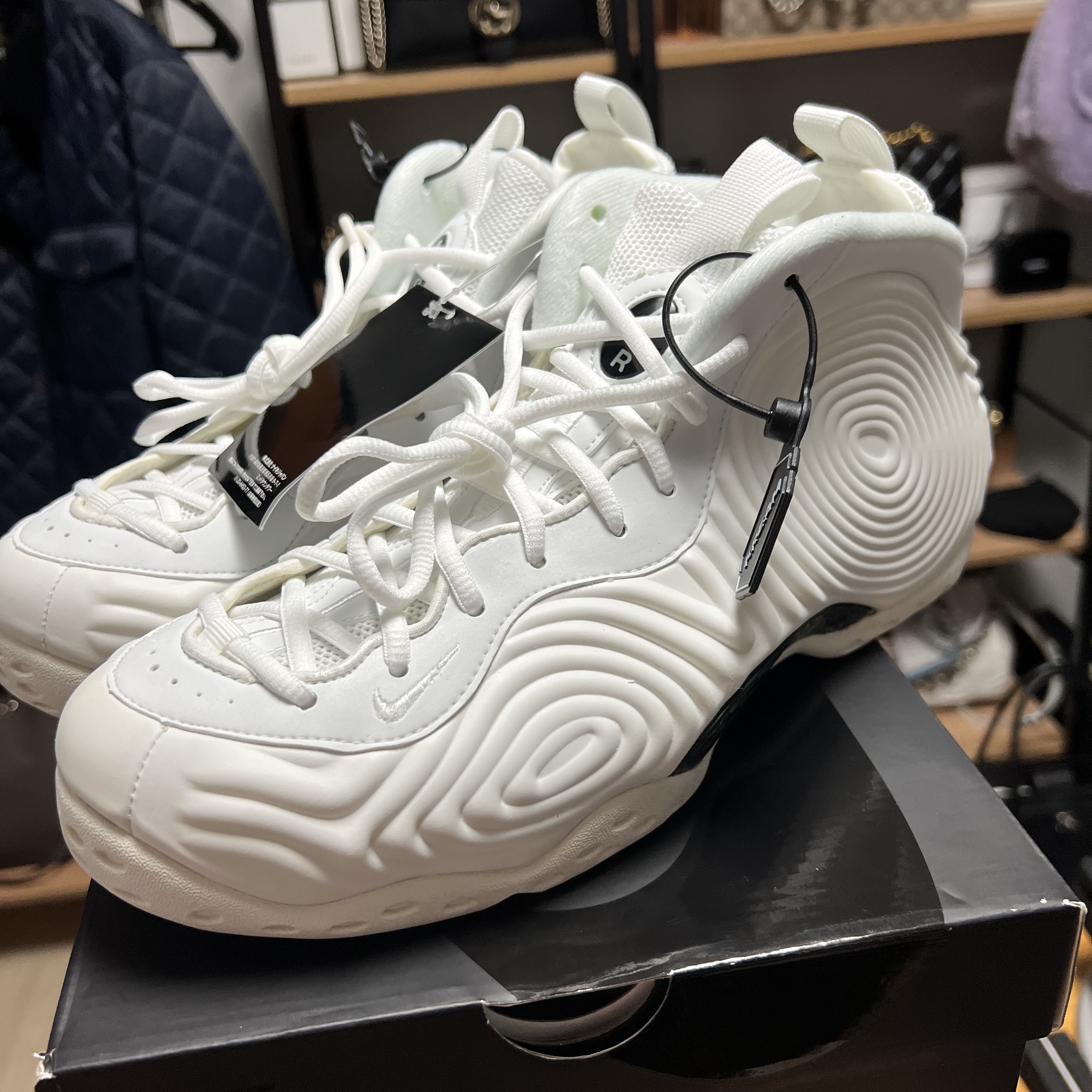 Nike x Comme des Garcons Homme Plus Air Foamposite One White 착용 스타일 - 2