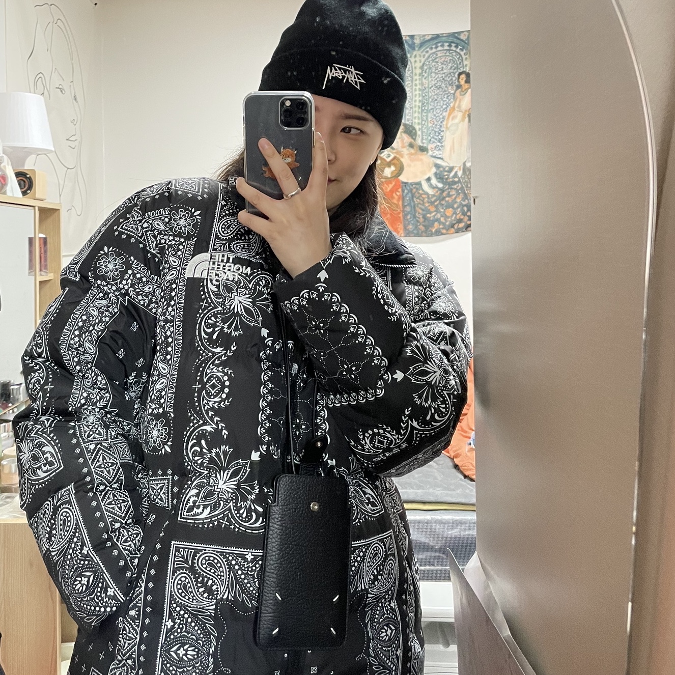 The North Face Lofty Down Jacket Black, (W) Jordan 1 Retro High OG Silver Toe 착용 스타일 - 4