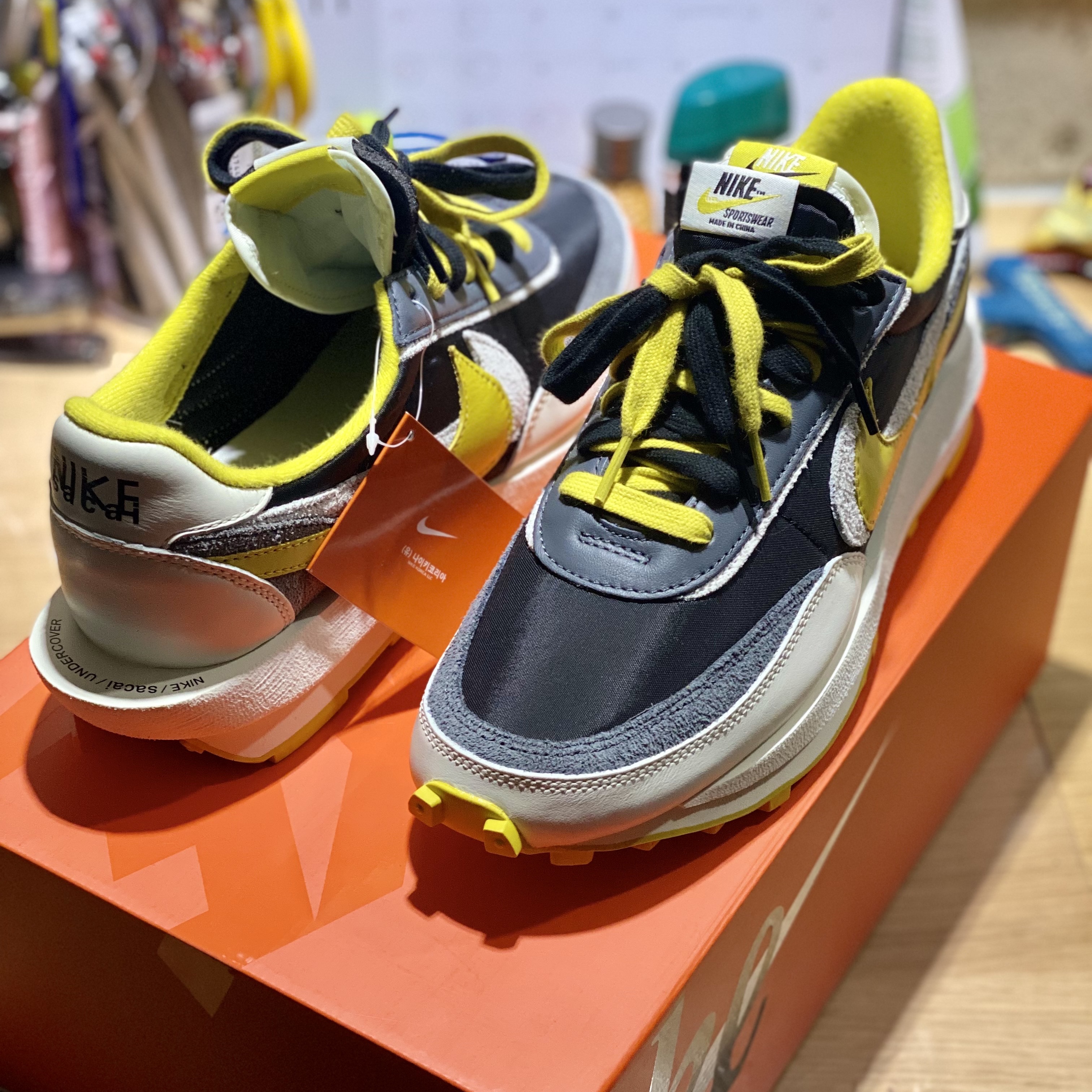 Nike x Sacai x Undercover LDWaffle Black Bright Citron 착용 스타일 - 2