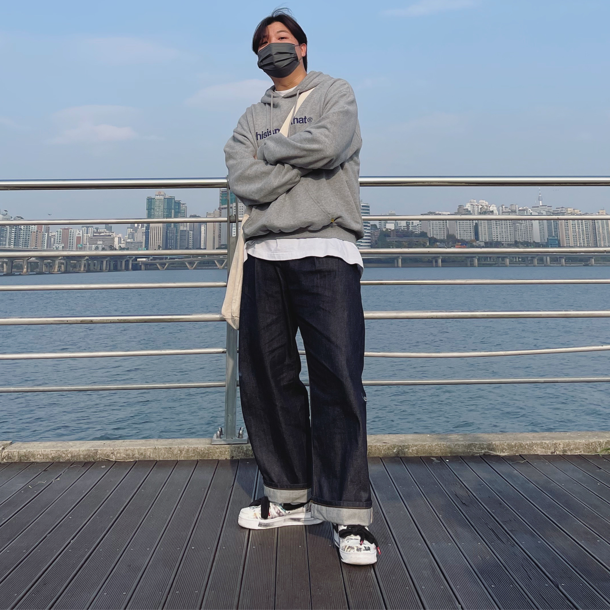 Nike x Peaceminusone Air Force 1 Low Para-Noise 2.0 착용 스타일