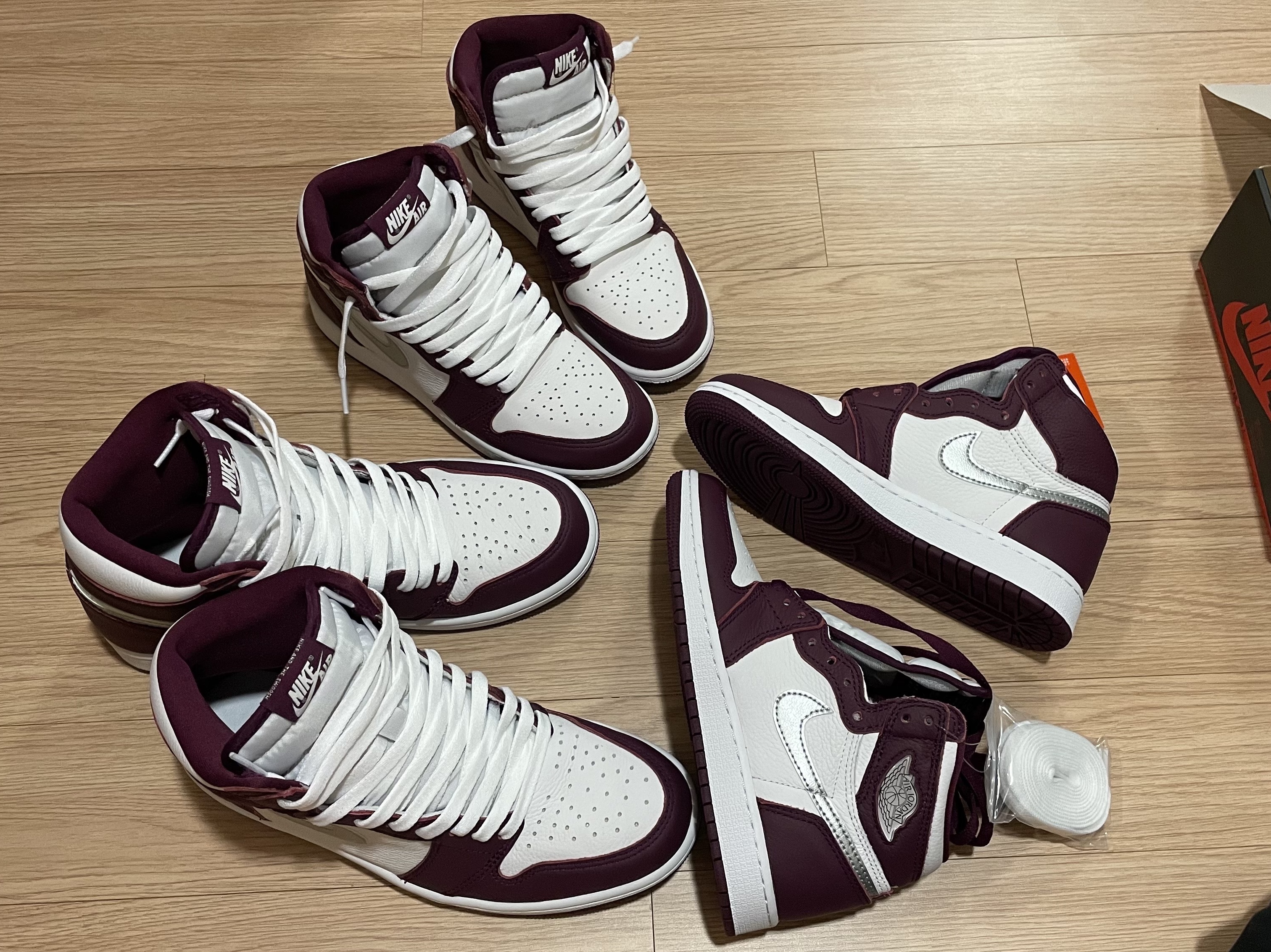 Jordan 1 Retro High OG Bordeaux, (GS) Jordan 1 Retro High OG Bordeaux 착용 스타일 - 2