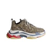 Balenciaga x Gucci The Hacker Project Triple S Sneakers Beige Ebony GG Supreme Black White Red