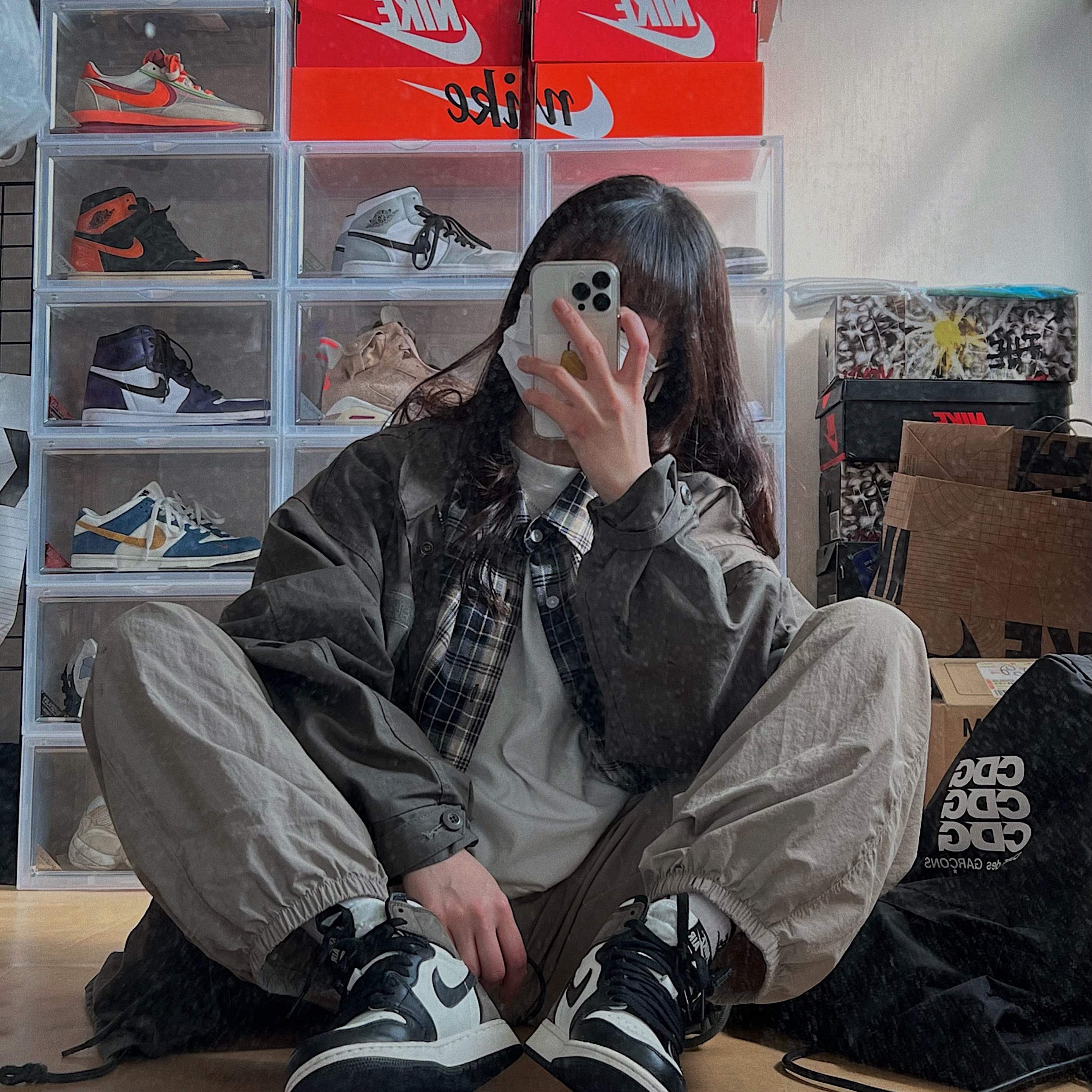 Jordan 1 Retro High OG Black Mocha, (GS) Jordan 1 Retro High OG Black Mocha 착용 스타일