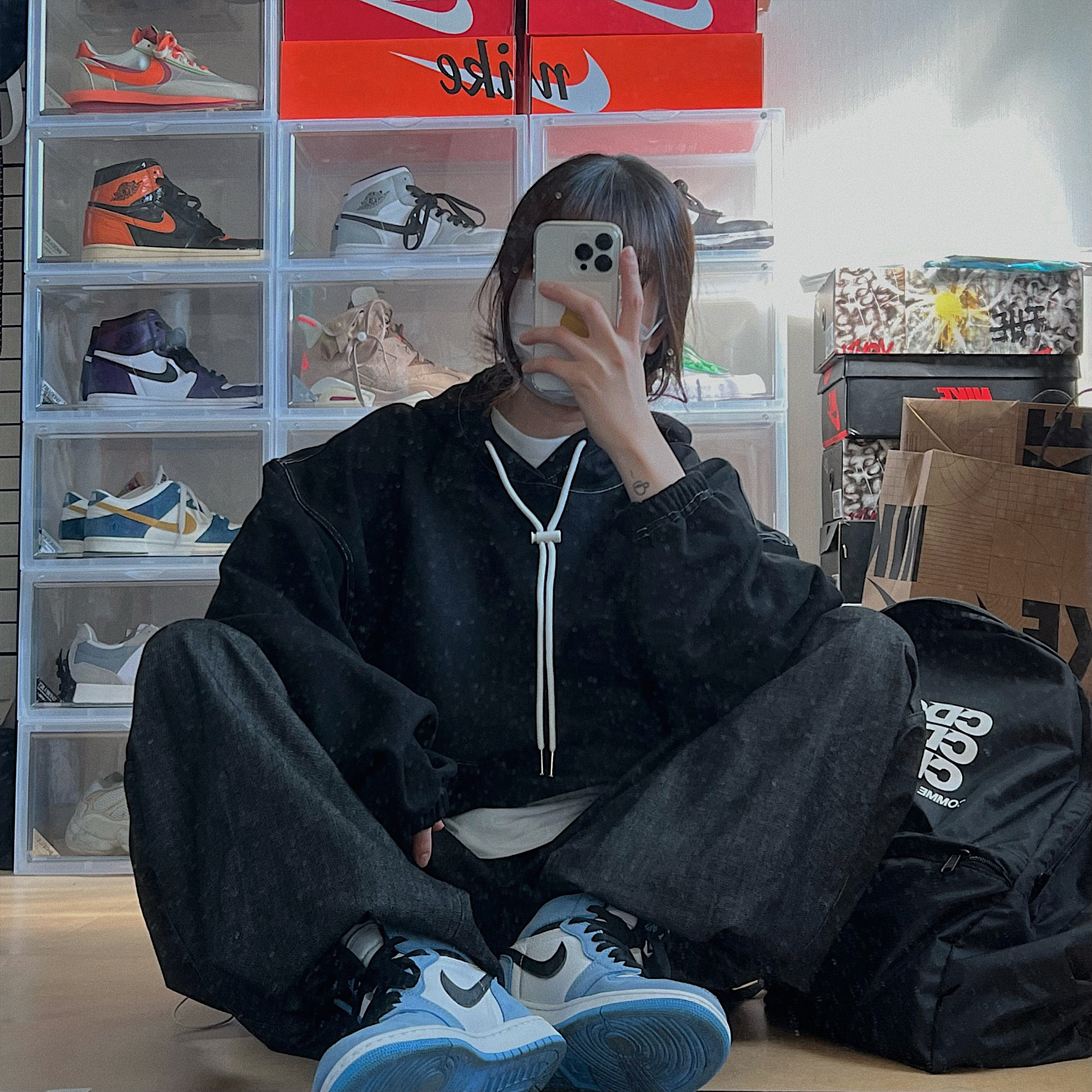 Jordan 1 Retro High OG University Blue, (GS) Jordan 1 Retro High OG University Blue 착용 스타일
