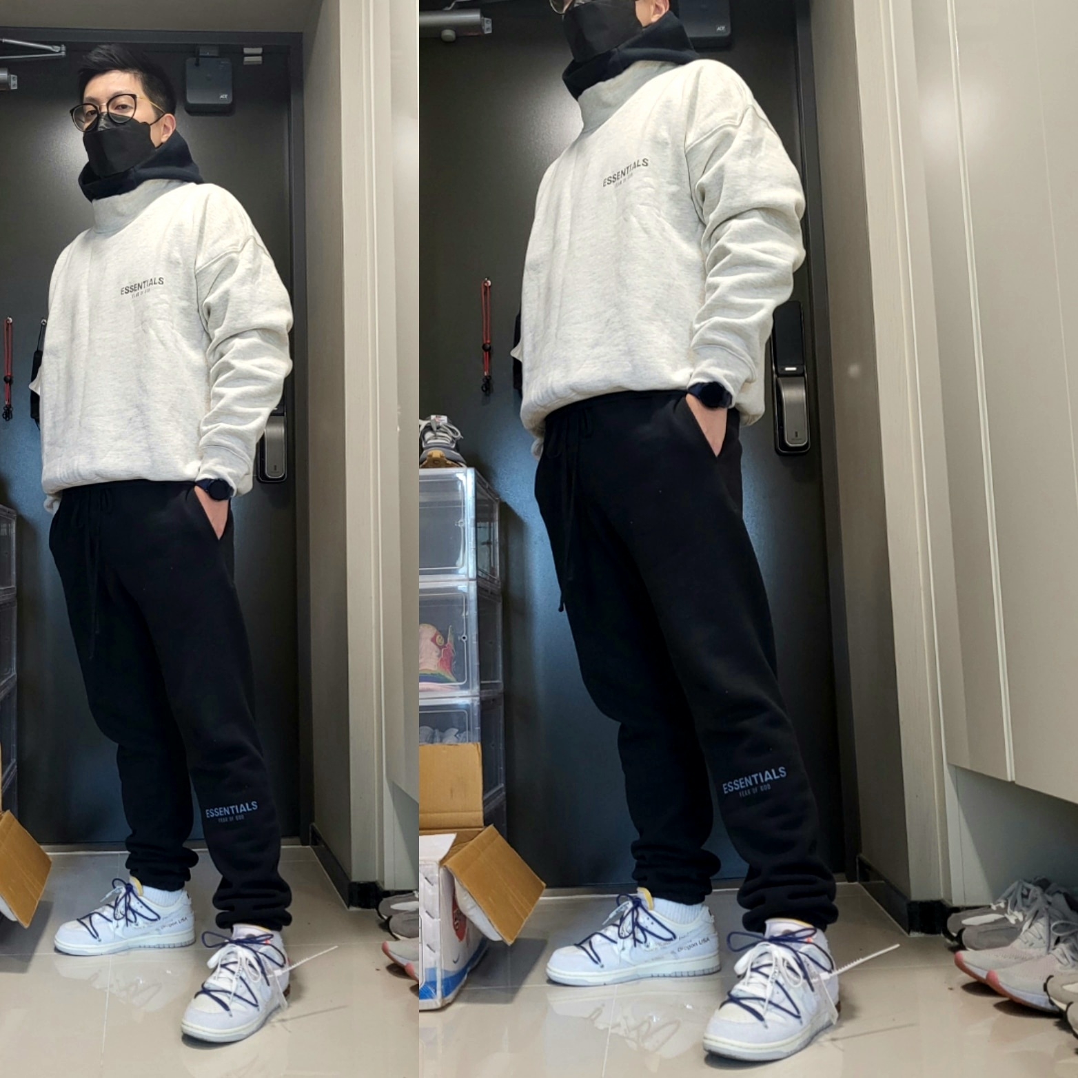 Essentials Sweatpants Black - 21SS, Nike x Off-White Dunk Low The 50 - Lot 18 착용 스타일