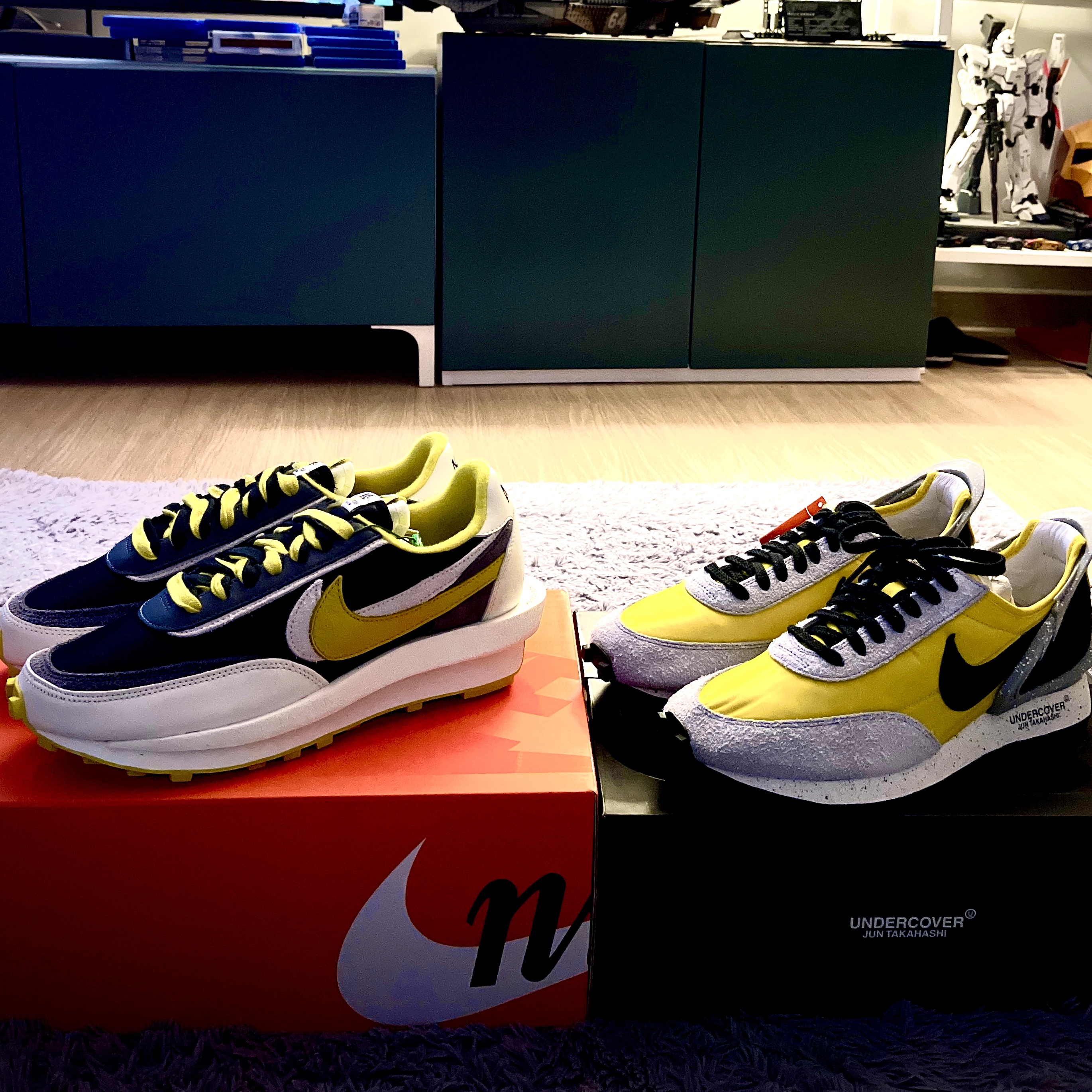 Nike x Sacai x Undercover LDWaffle Black Bright Citron, Nike x Undercover Daybreak Bright Citron 착용 스타일 - 4