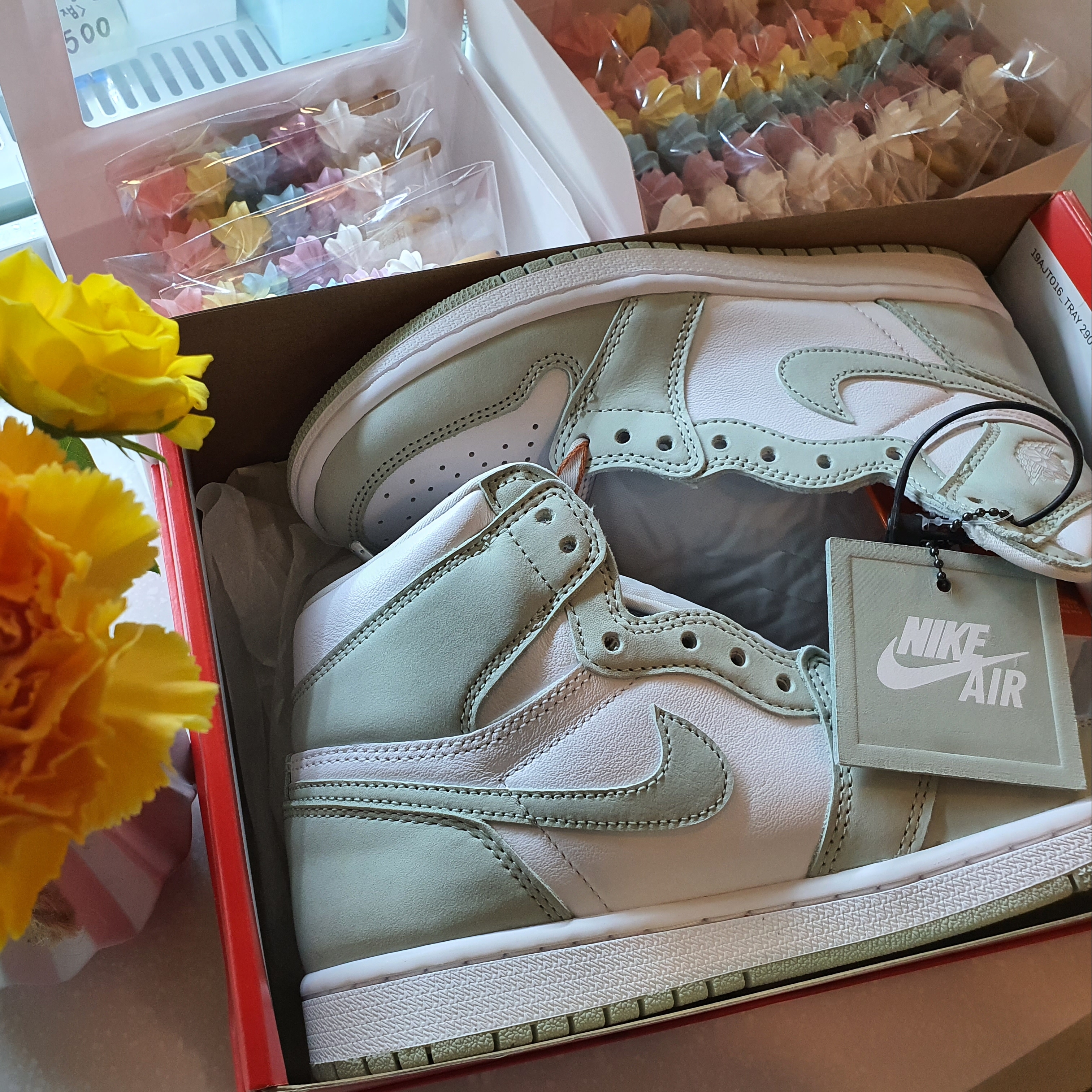 (W) Jordan 1 Retro High OG Seafoam 착용 스타일