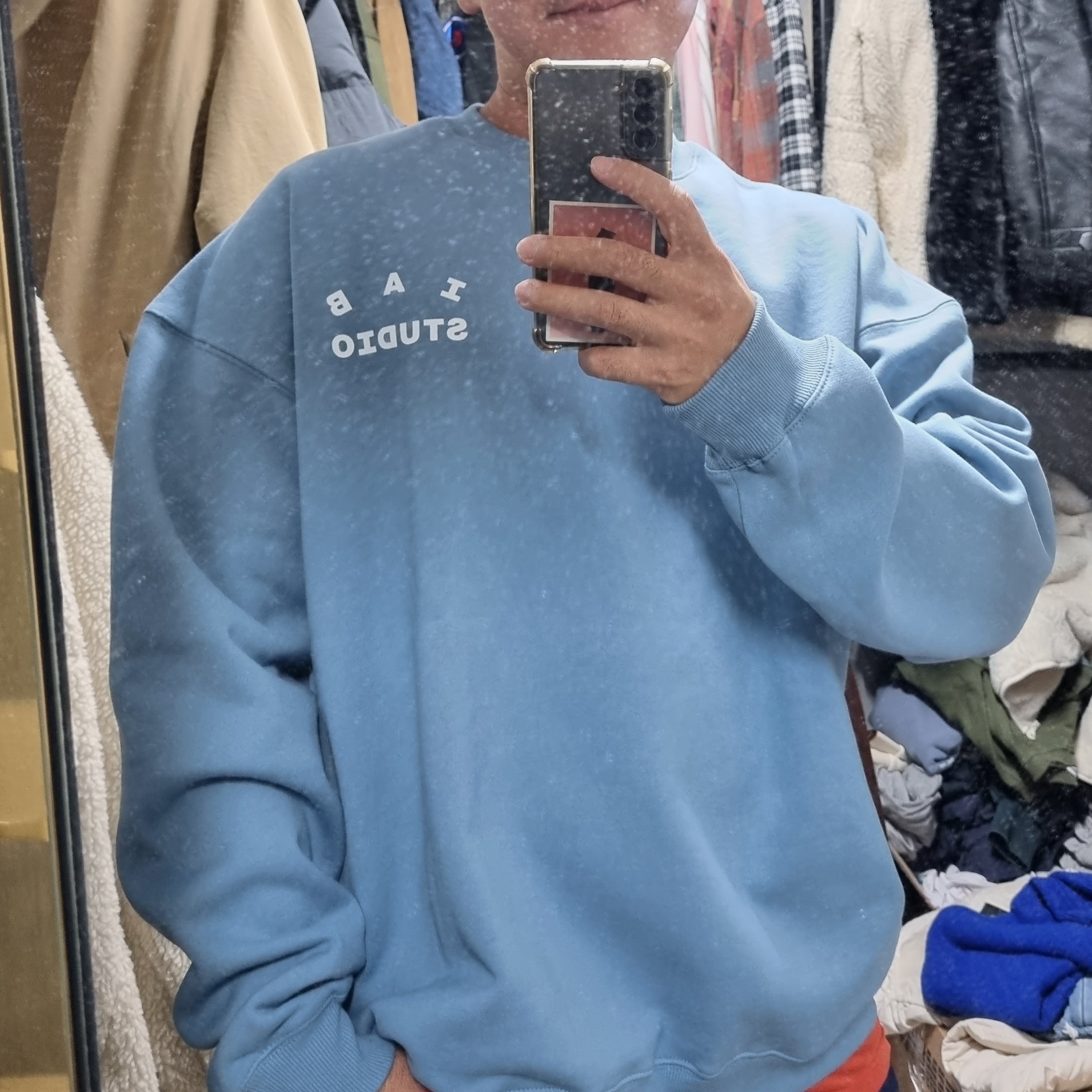 IAB Studio Crewneck Sky Blue, IAB Studio Track Pants Navy - 21SS 착용 스타일 - 2